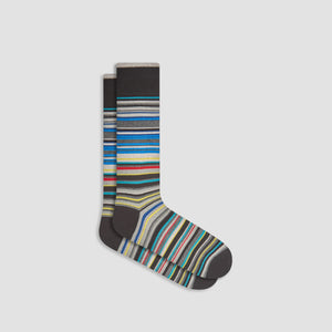 Striped Cashmere Mid-Calf Socks