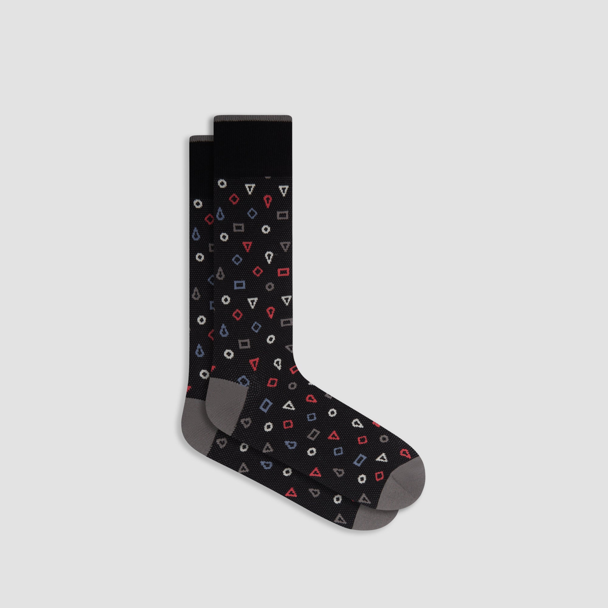 Geometric Cashmere Mid-Calf Socks