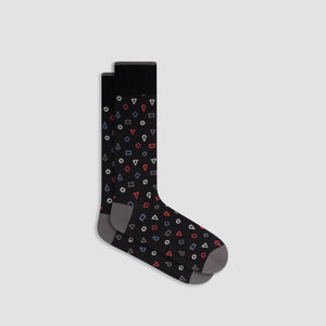 Geometric Cashmere Mid-Calf Socks