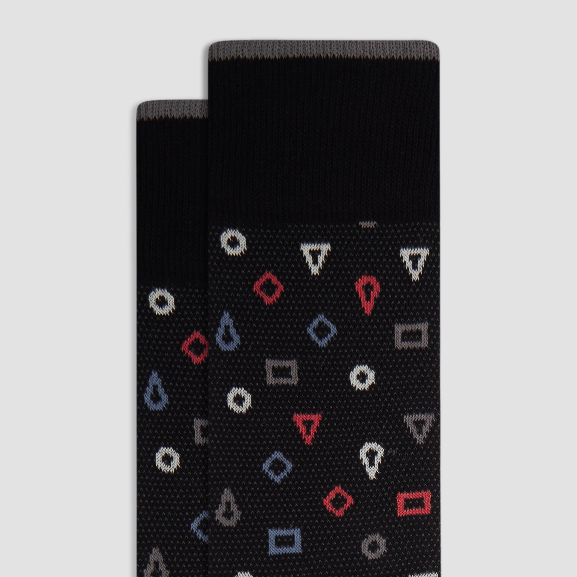Geometric Cashmere Mid-Calf Socks