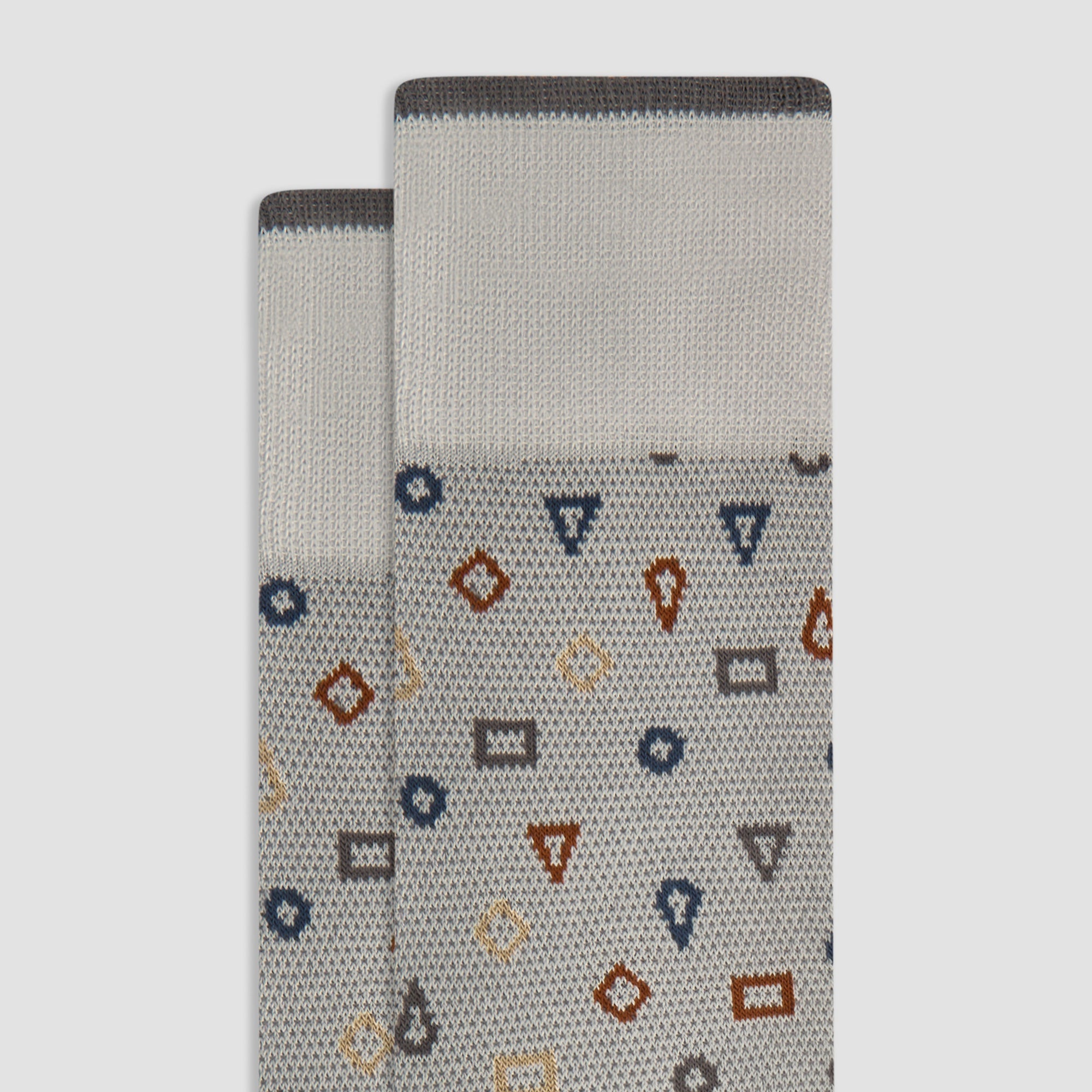 Geometric Cashmere Mid-Calf Socks