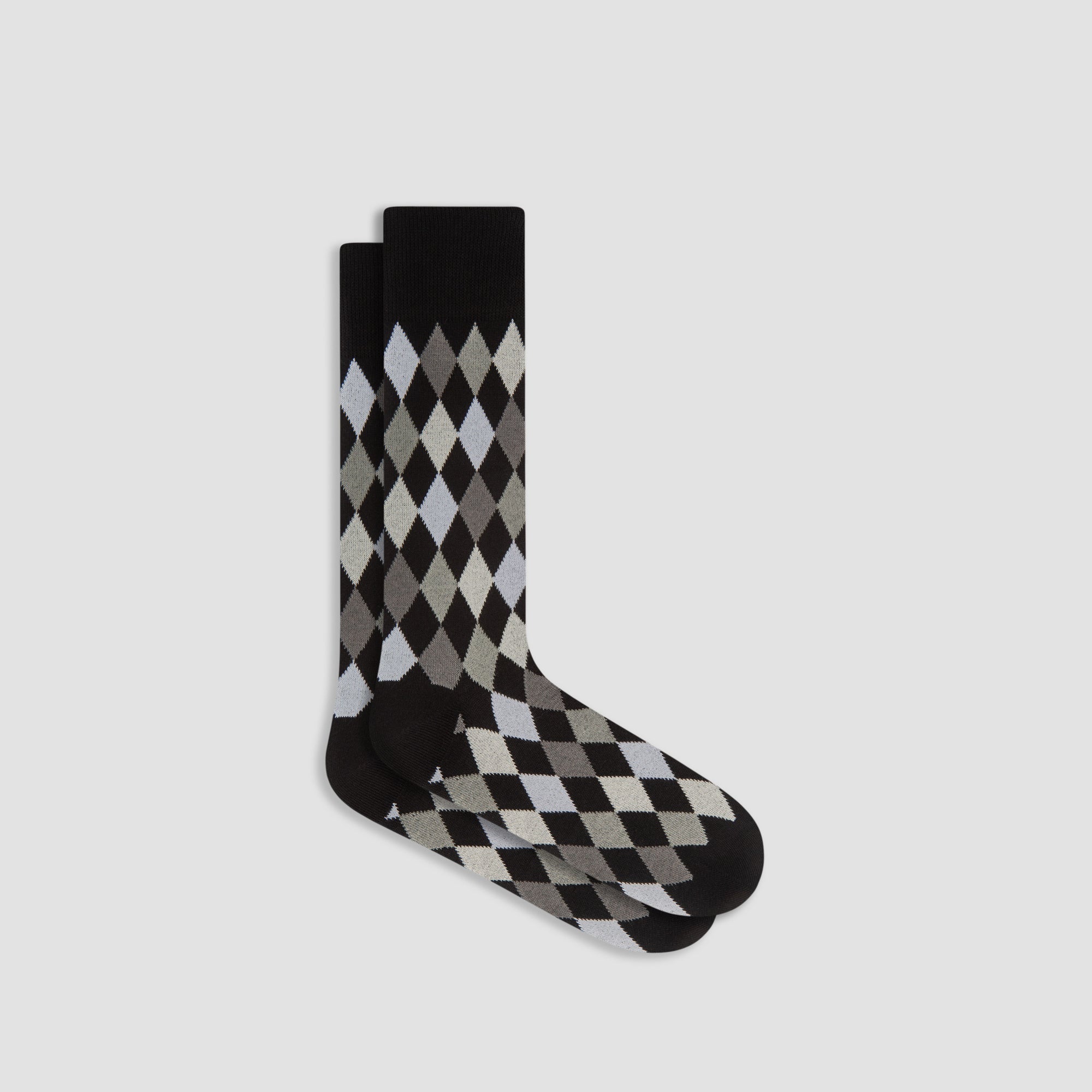 Harlequin Cashmere Mid-Calf Socks