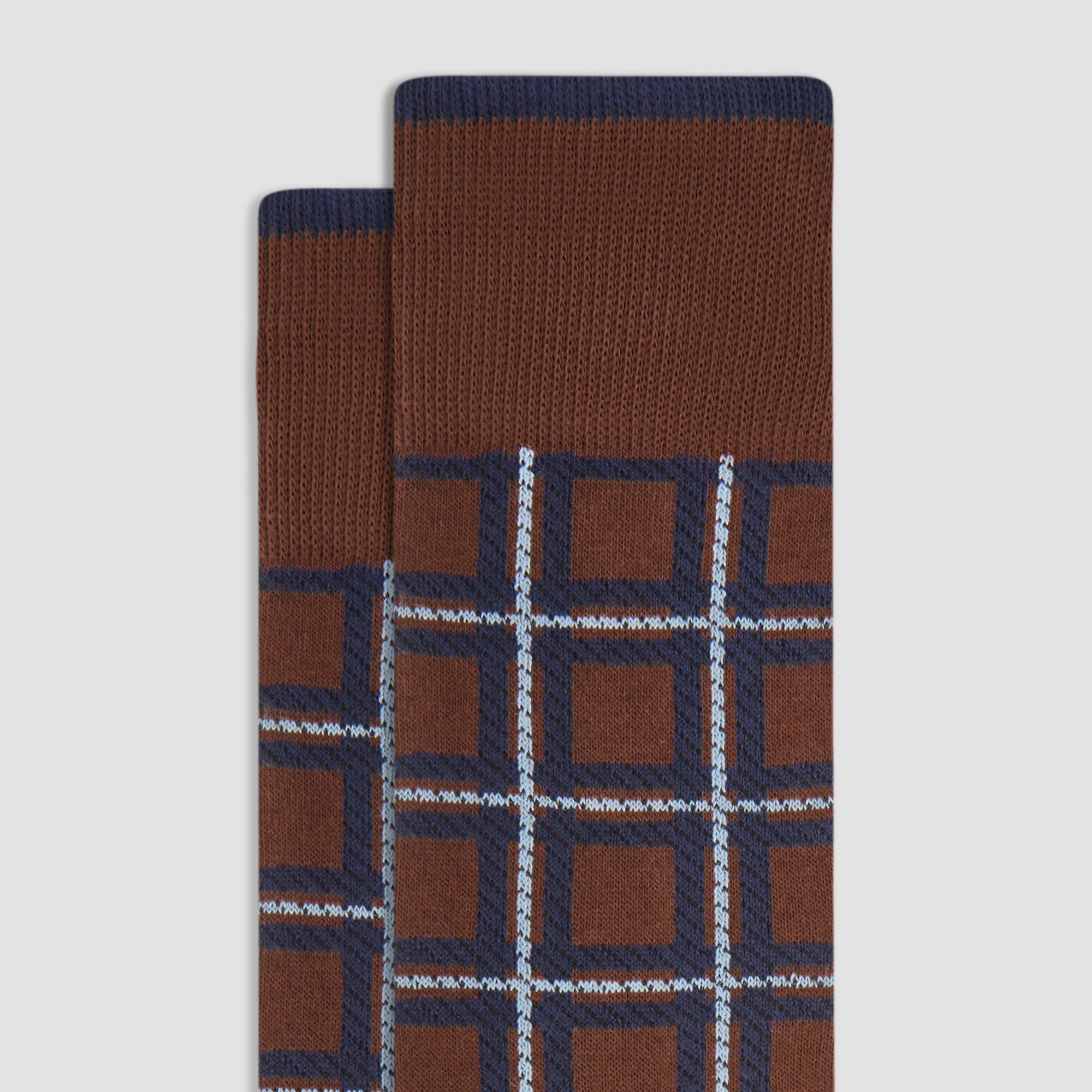 Checkered Cashmere Mid-Calf Socks