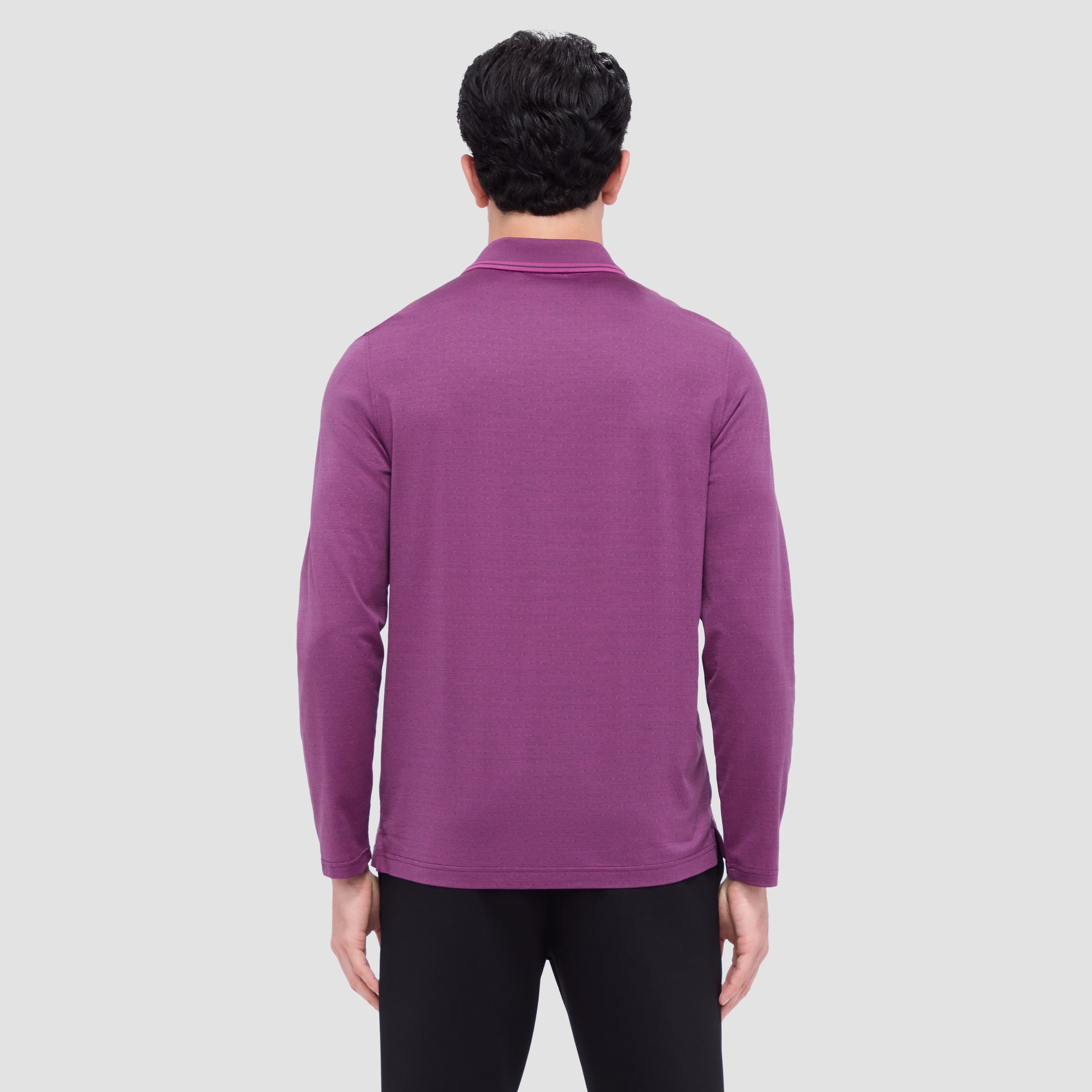 Jacquard Long Sleeve Polo