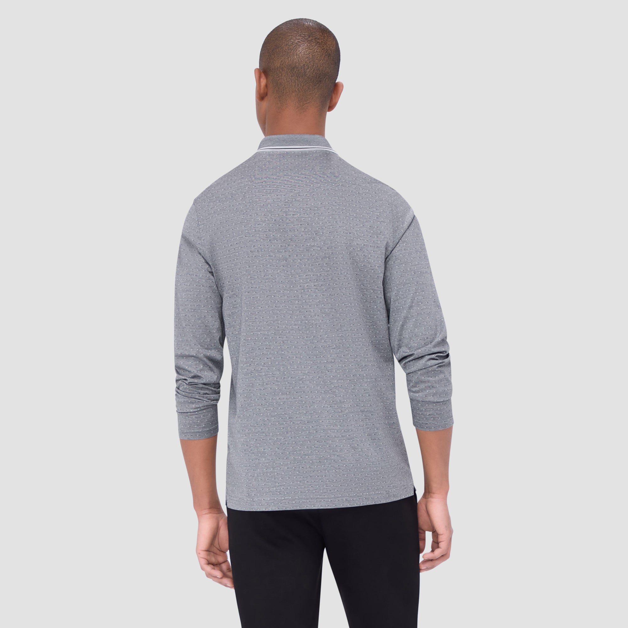 Jacquard Long Sleeve Polo