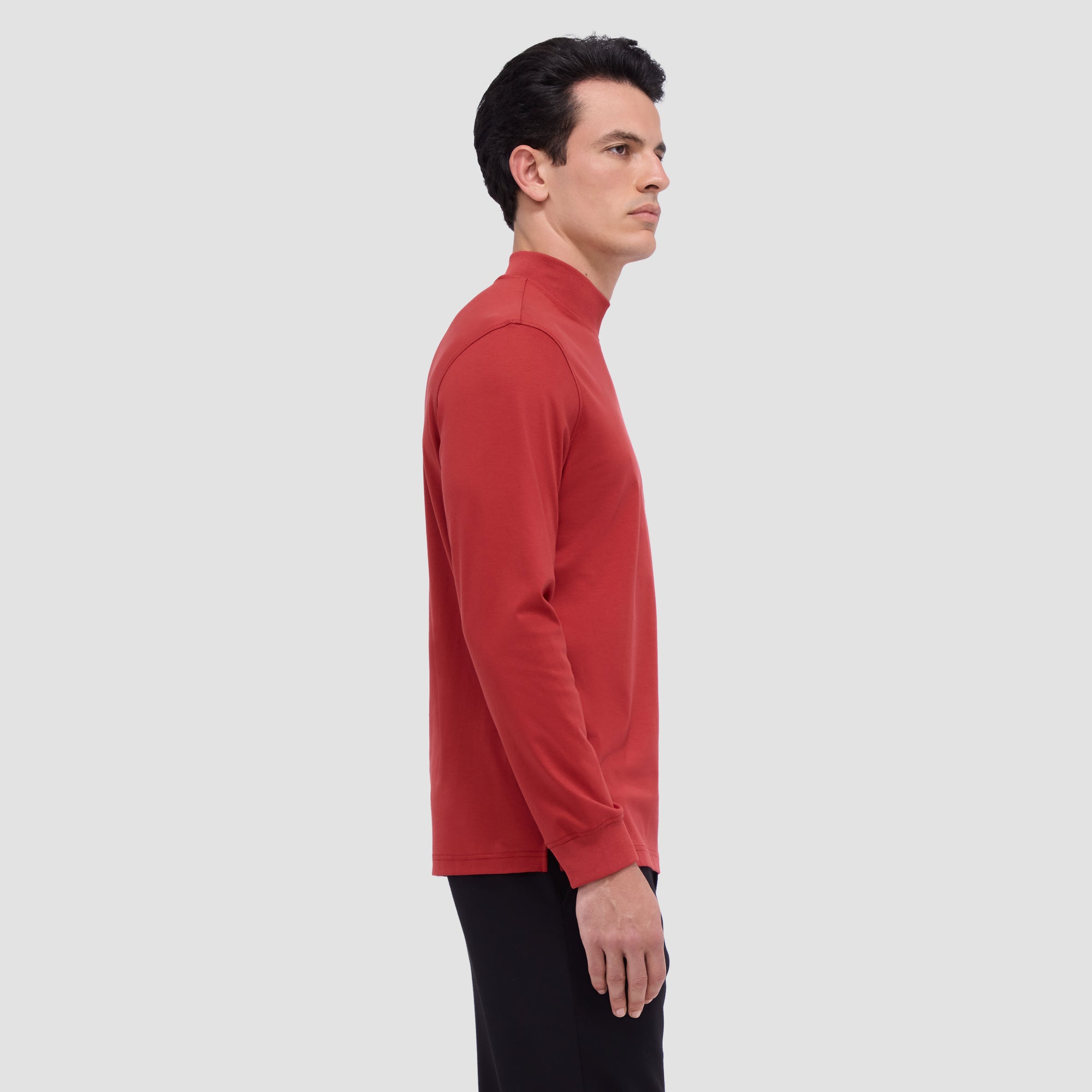 Solid Mock Neck Pullover