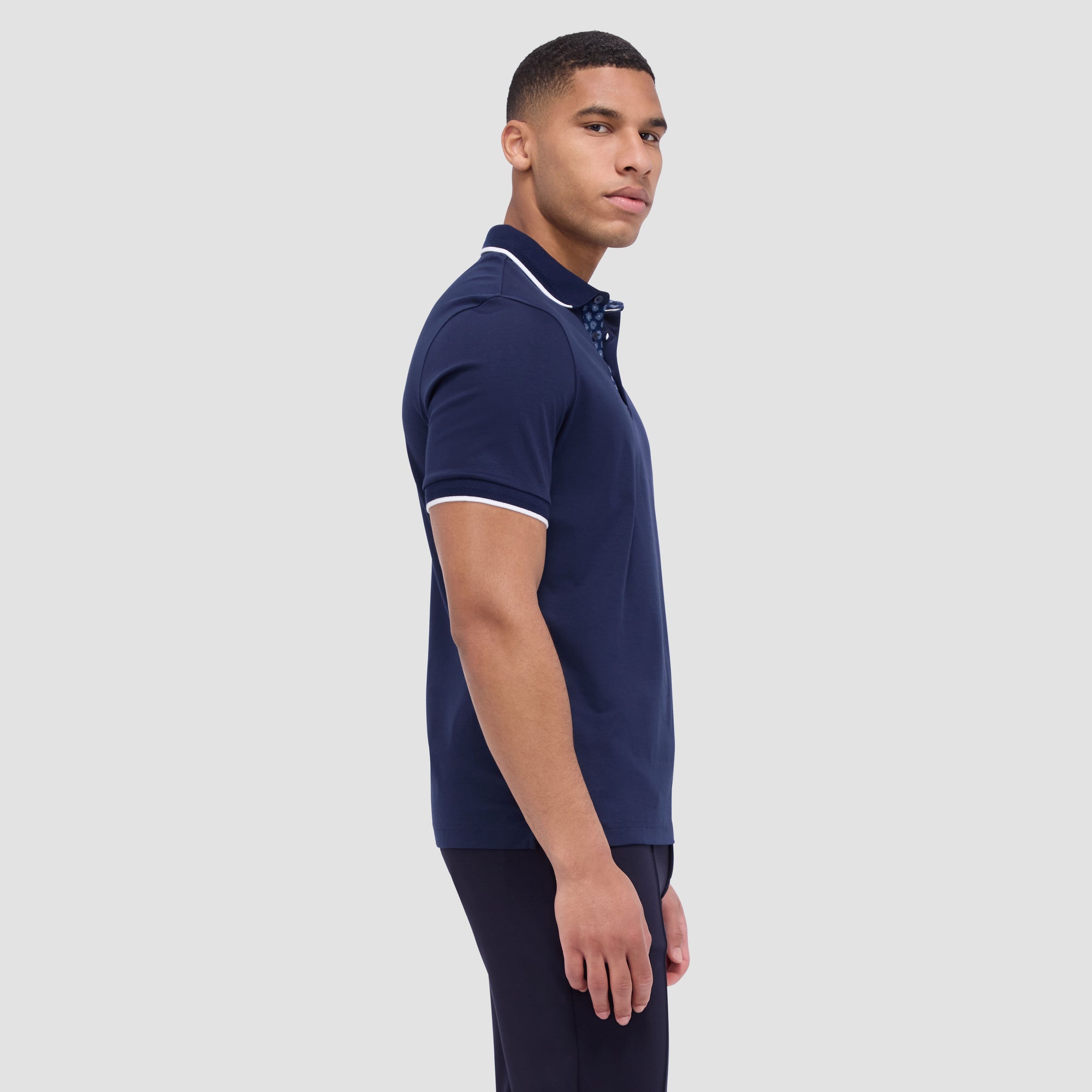 Contrast Three Button Polo