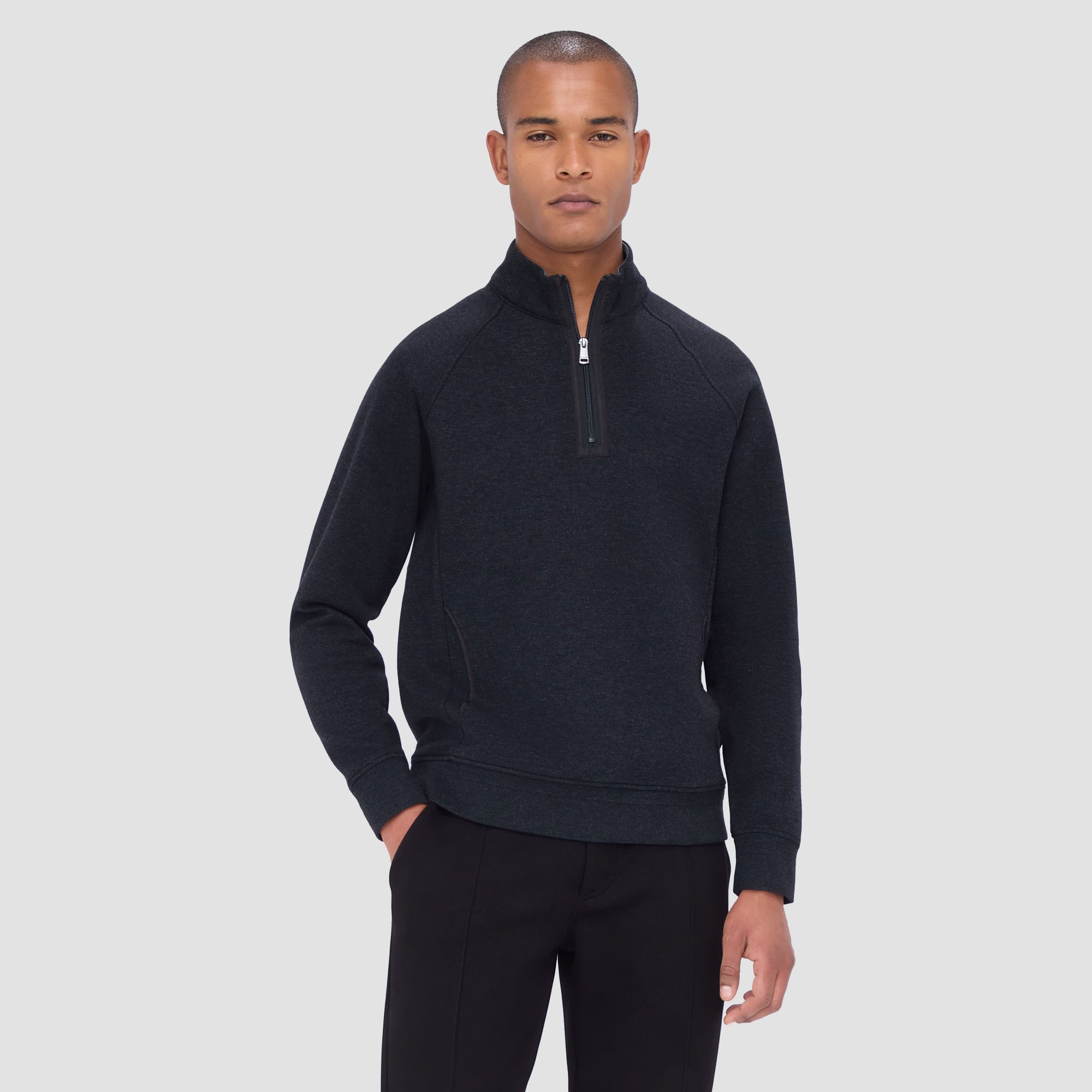 Double Sided Pique/Heather Quarter-Zip Pullover - Main Image