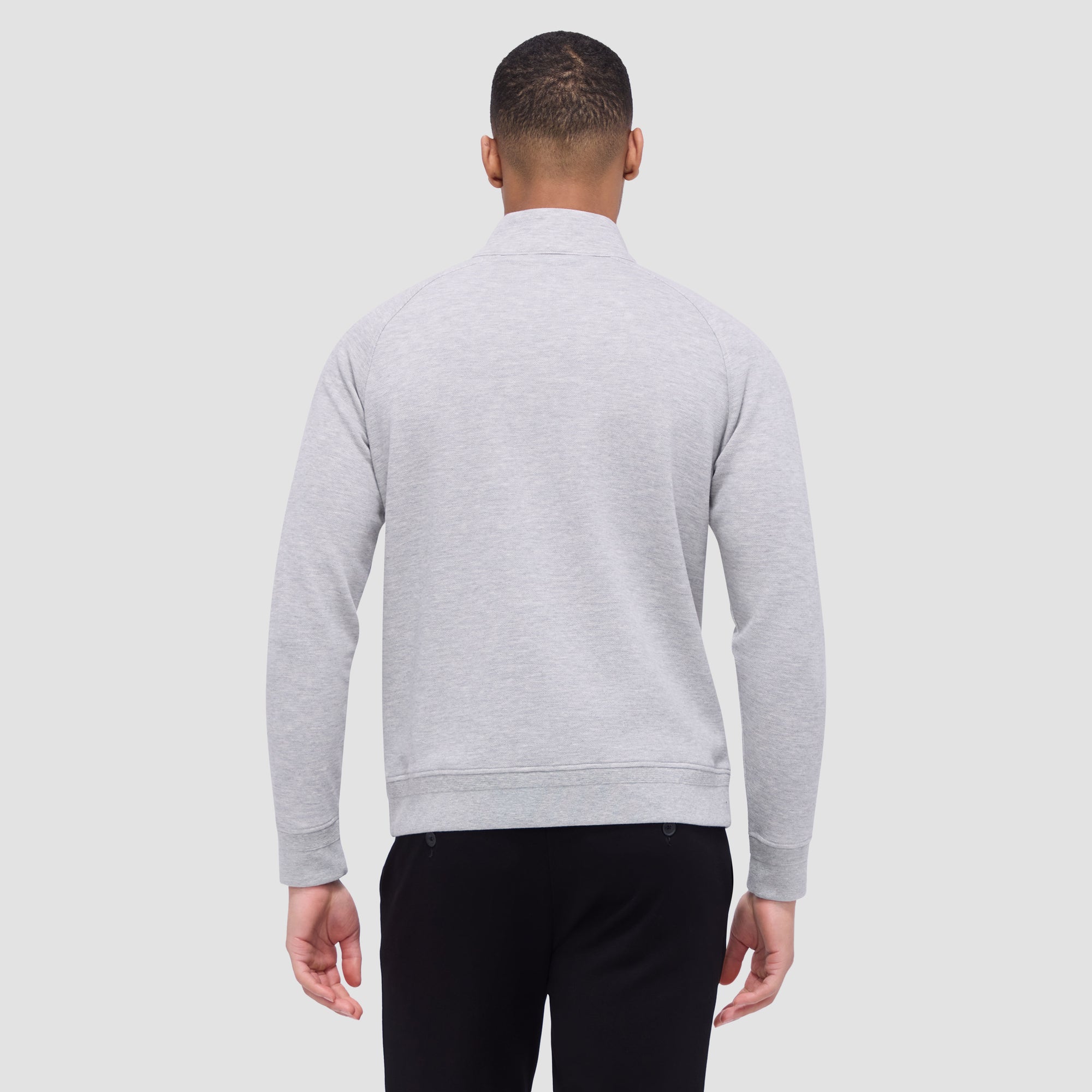 Double Sided Pique/Heather Quarter-Zip Pullover