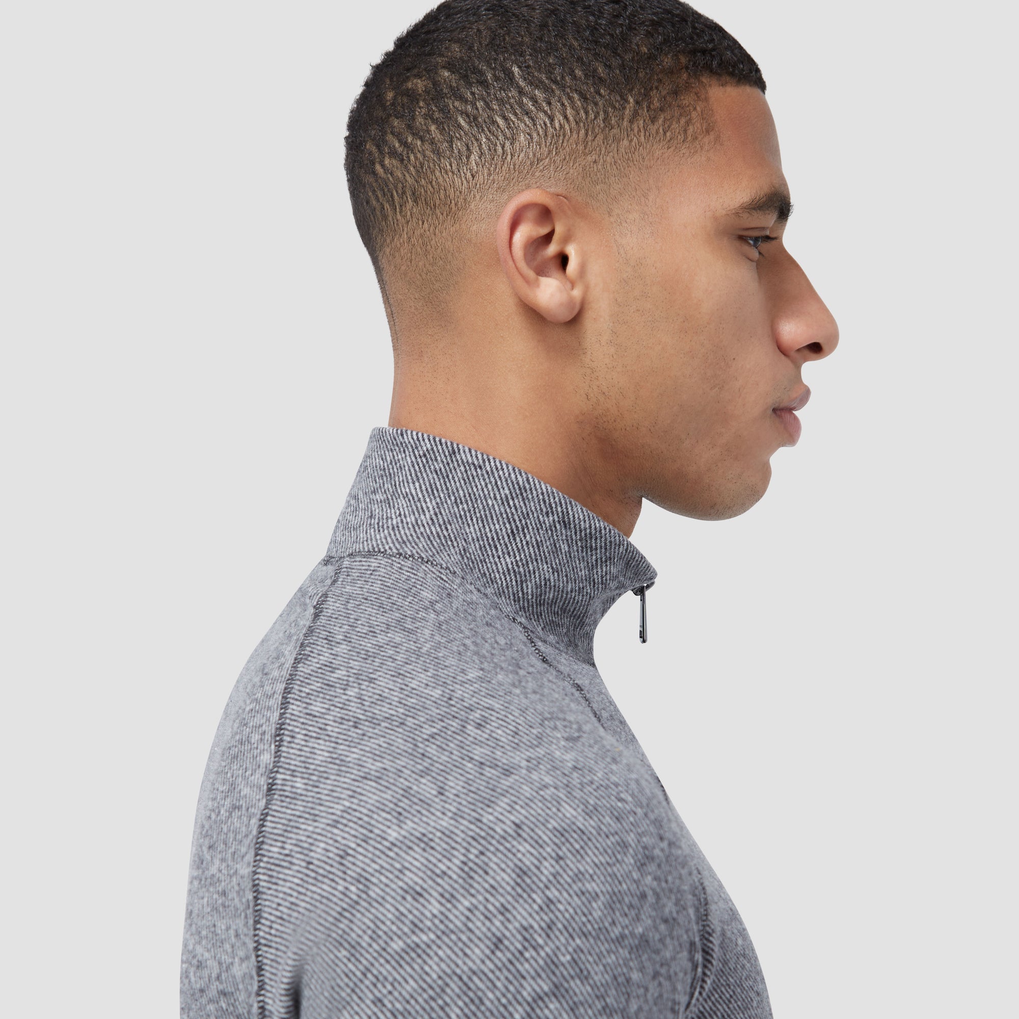 Diagonal Pinstripe Quarter-Zip Pullover