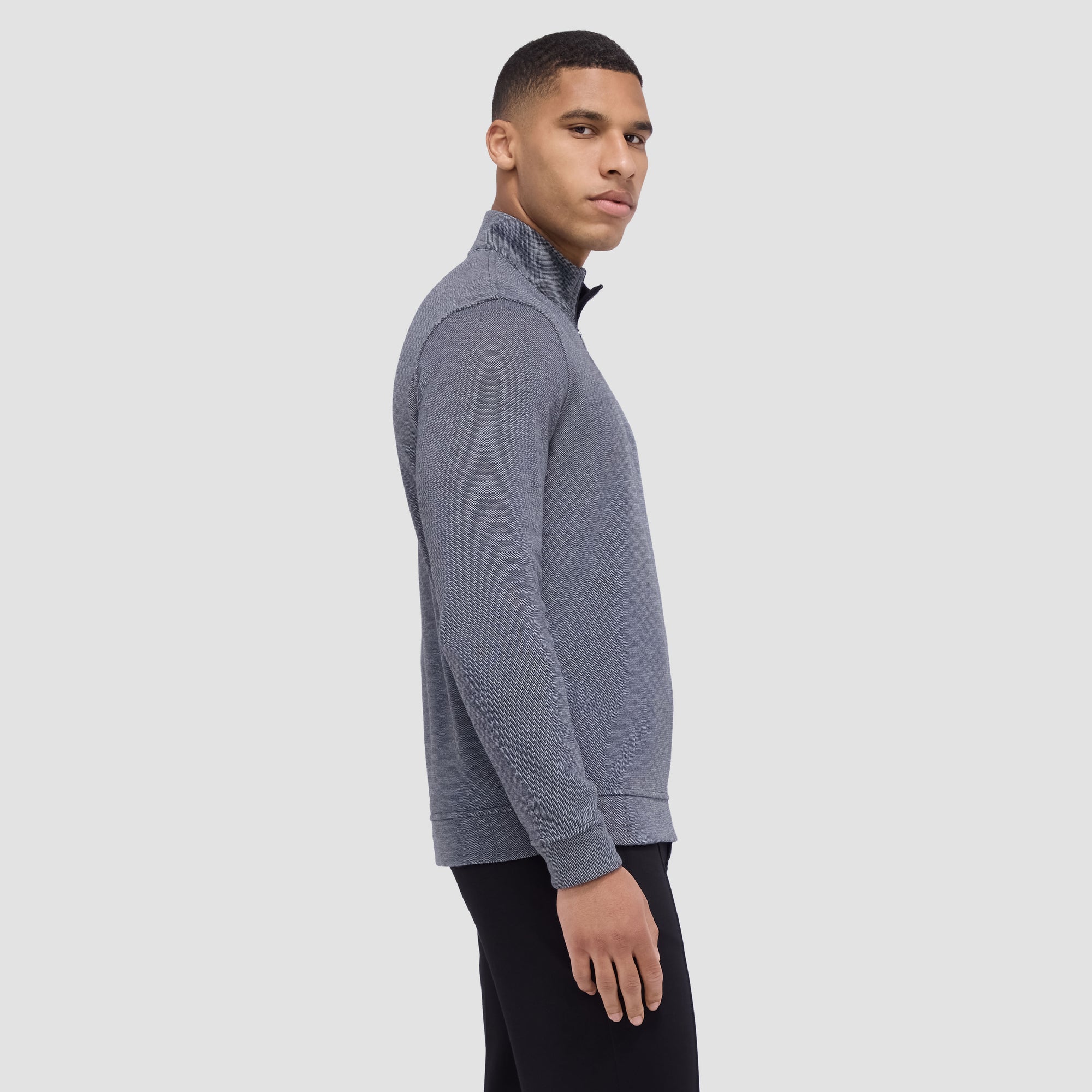Reversible Pique/Fishermen Knit Quarter-Zip Pullover