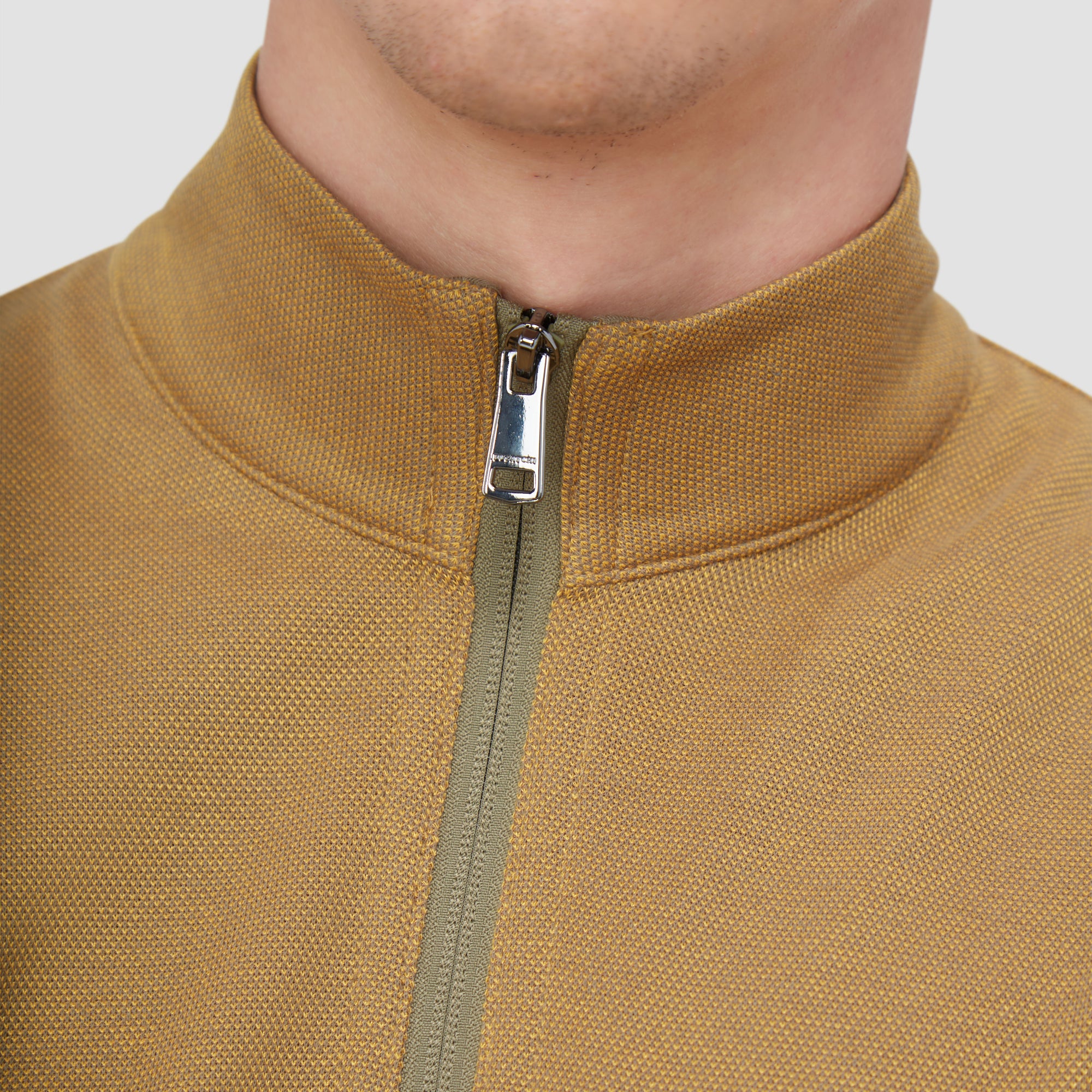 Reversible Pique/Fishermen Knit Quarter-Zip Pullover