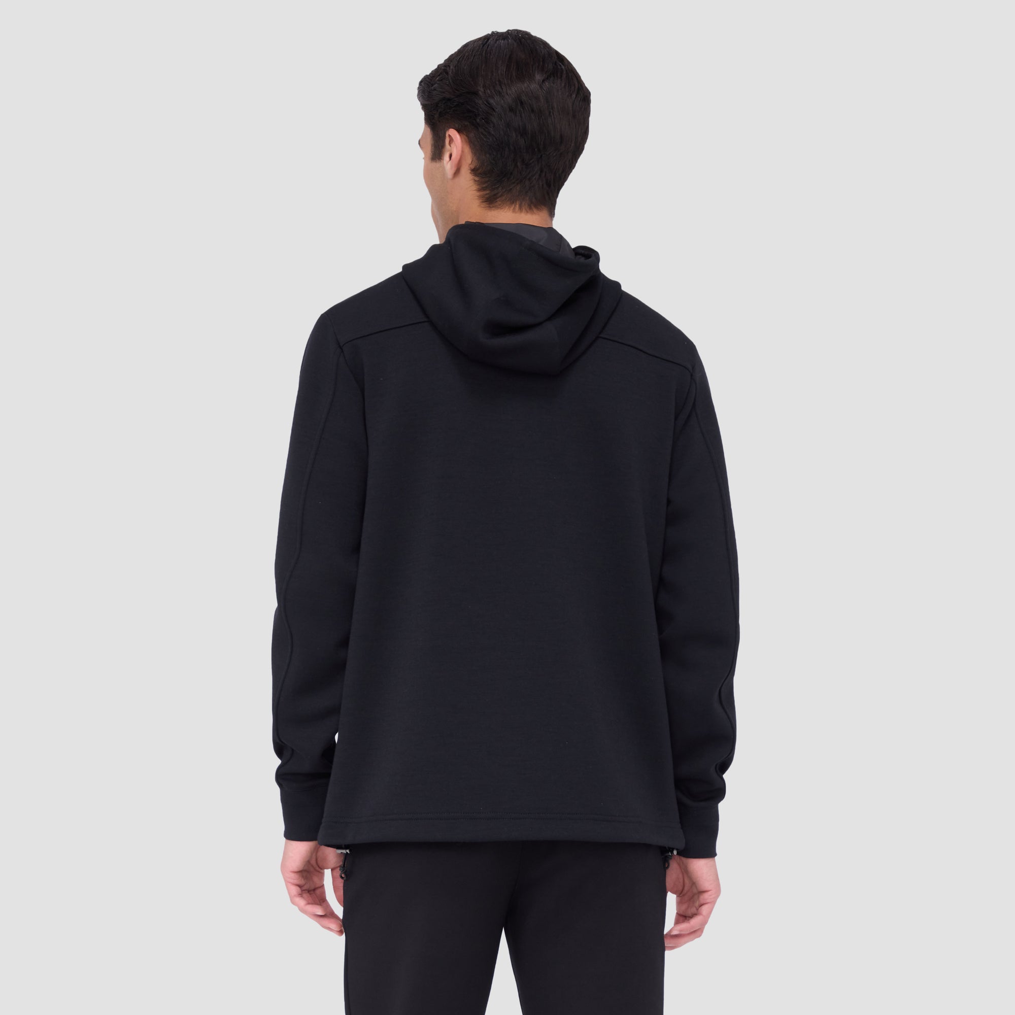 Solid Quarter-Zip Pullover Hoodie