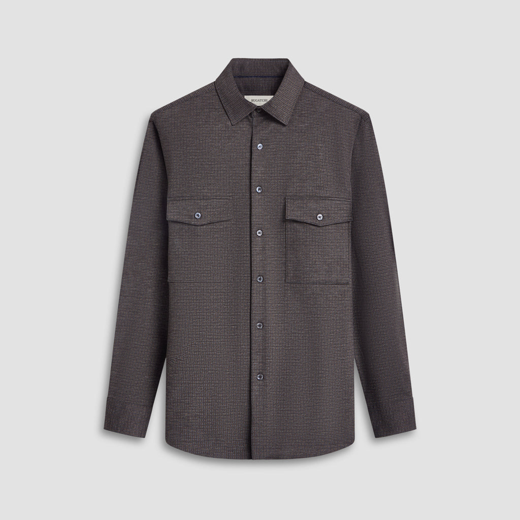 Checkered Shirt Jacket – BUGATCHI