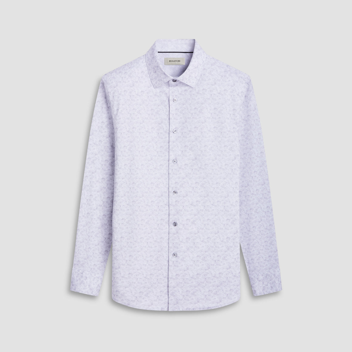 Jimmy Double Sided Abstract/Check OoohCotton Shirt in Platinum