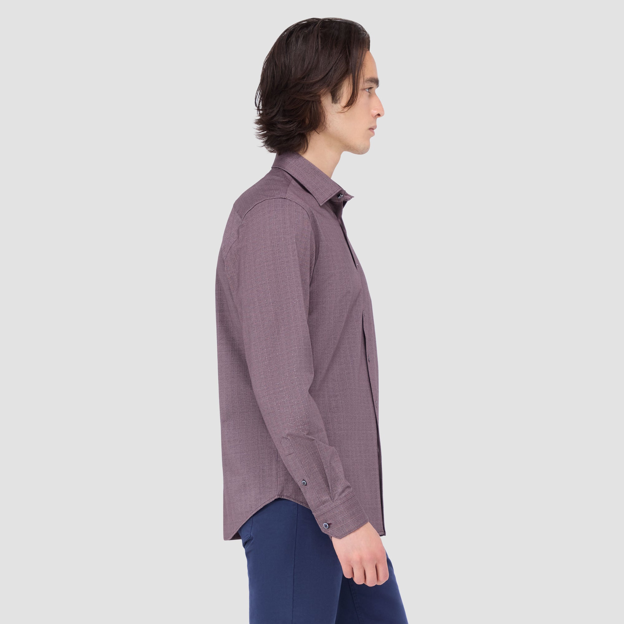 Jimmy Double Sided Herringbone/Check OoohCotton Shirt