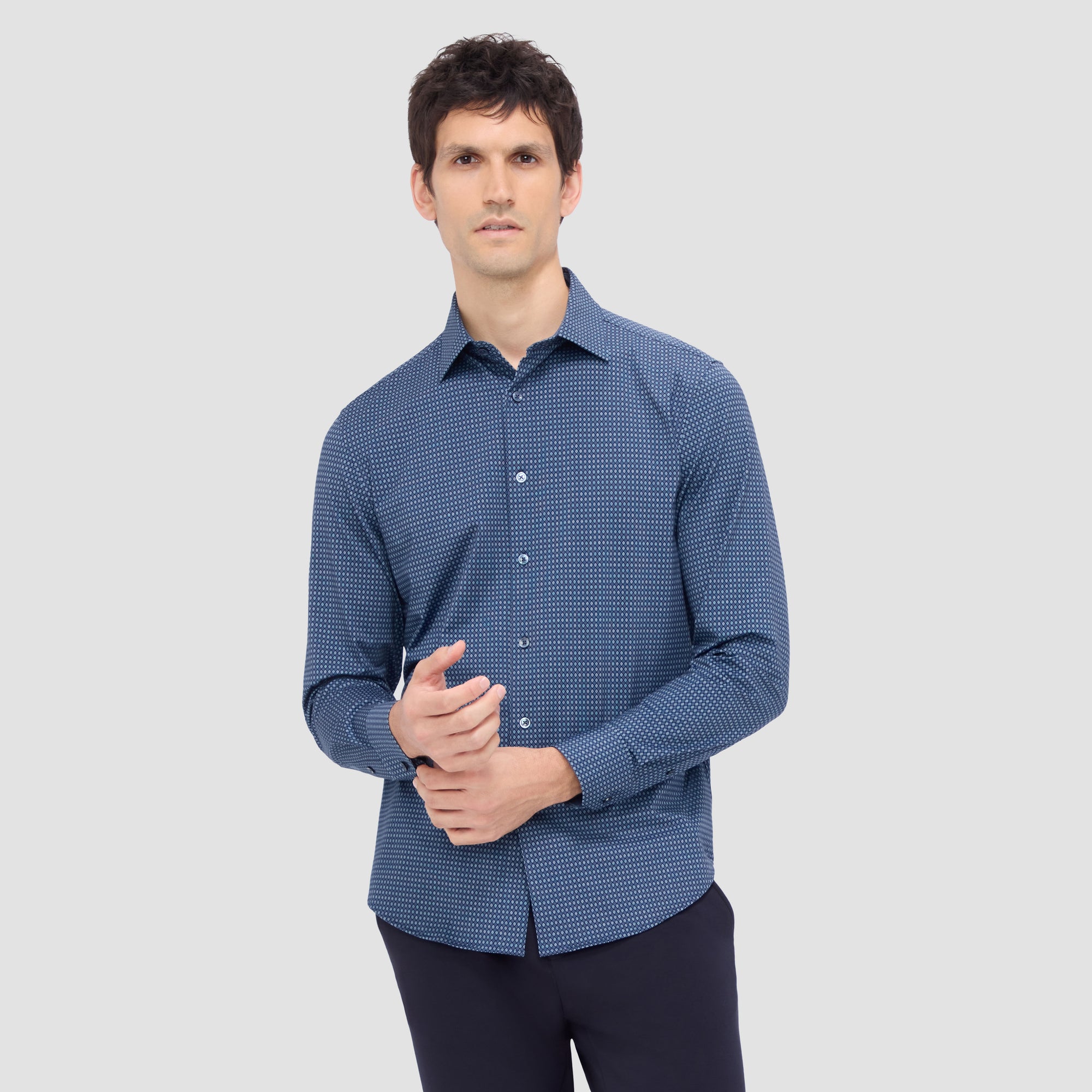 Jimmy Double Sided Geometric/Solid OoohCotton Shirt