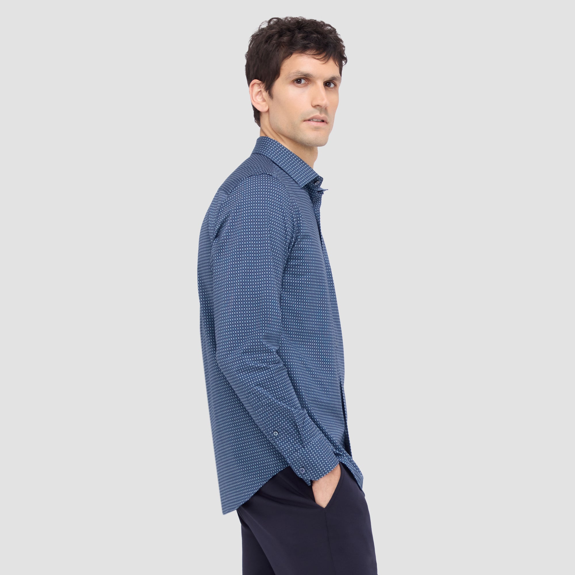 Jimmy Double Sided Geometric/Solid OoohCotton Shirt