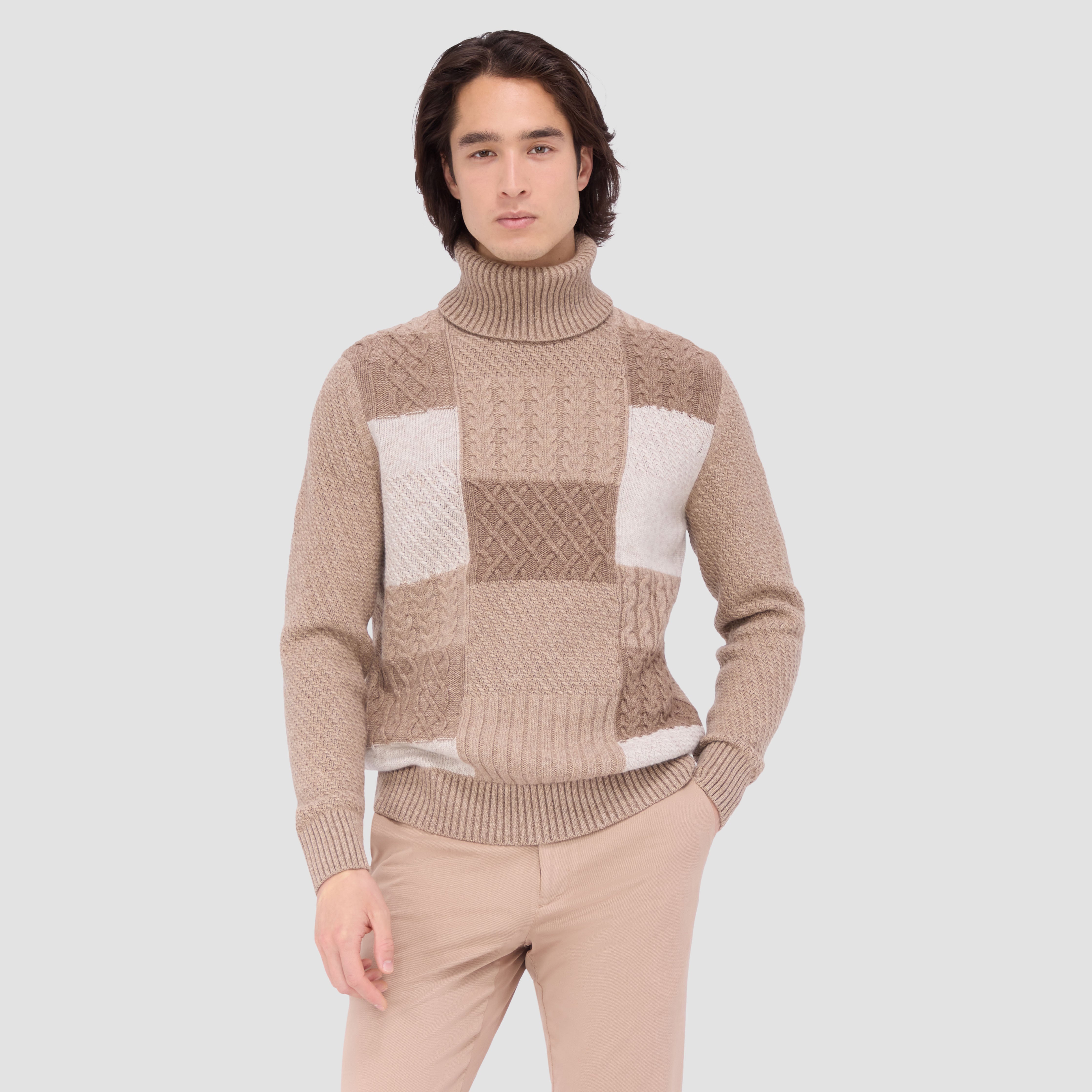 Mixed Stitch Turtleneck Sweater – BUGATCHI