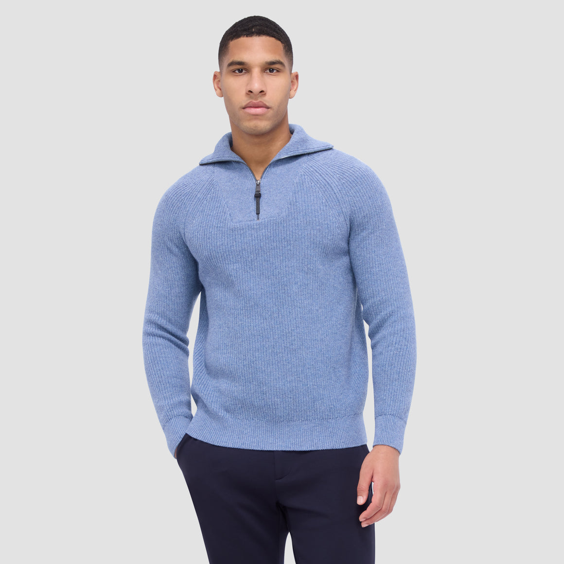 Fisherman Rib-Stitch Quarter-Zip Sweater – BUGATCHI