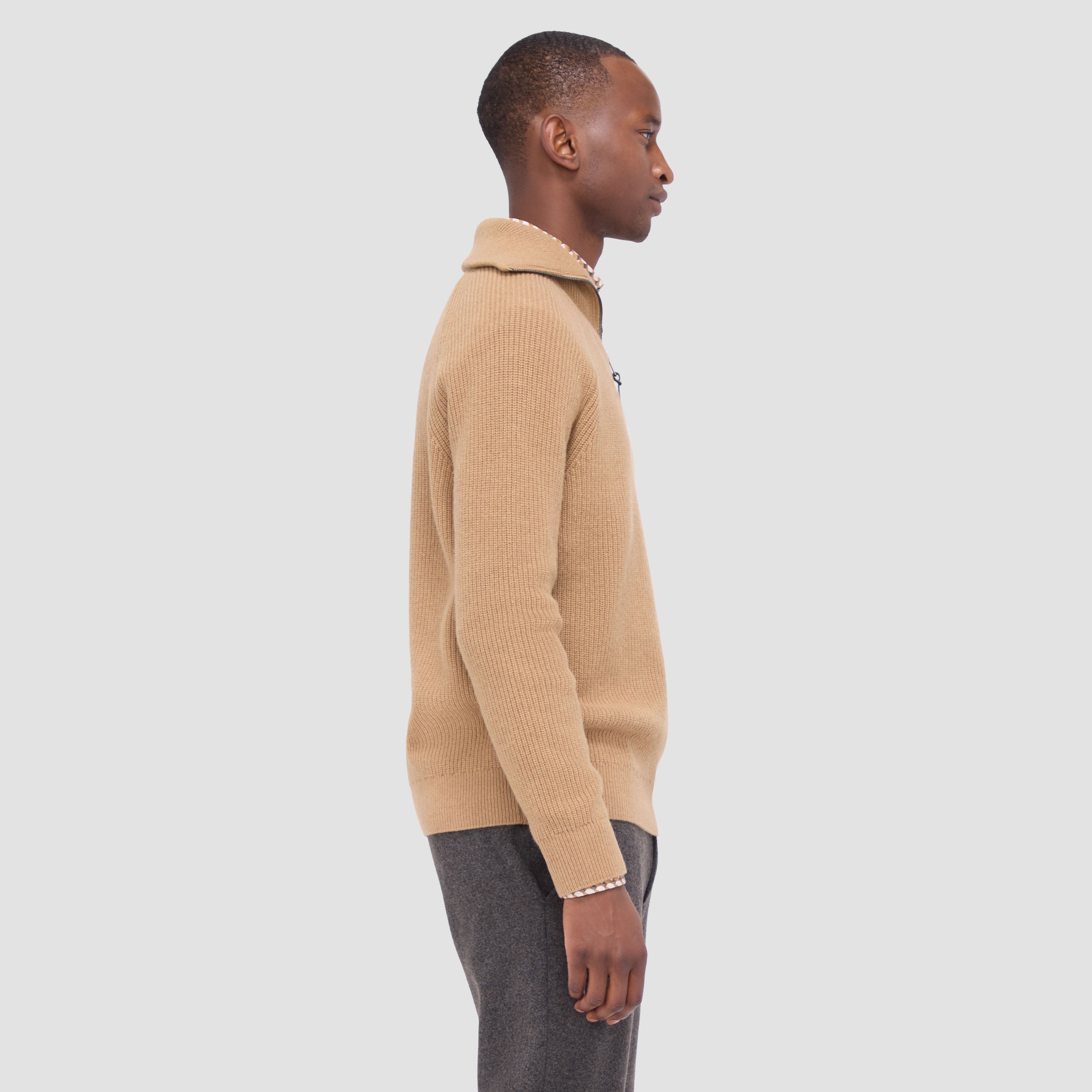 Fisherman Rib-Stitch Quarter-Zip Sweater – BUGATCHI