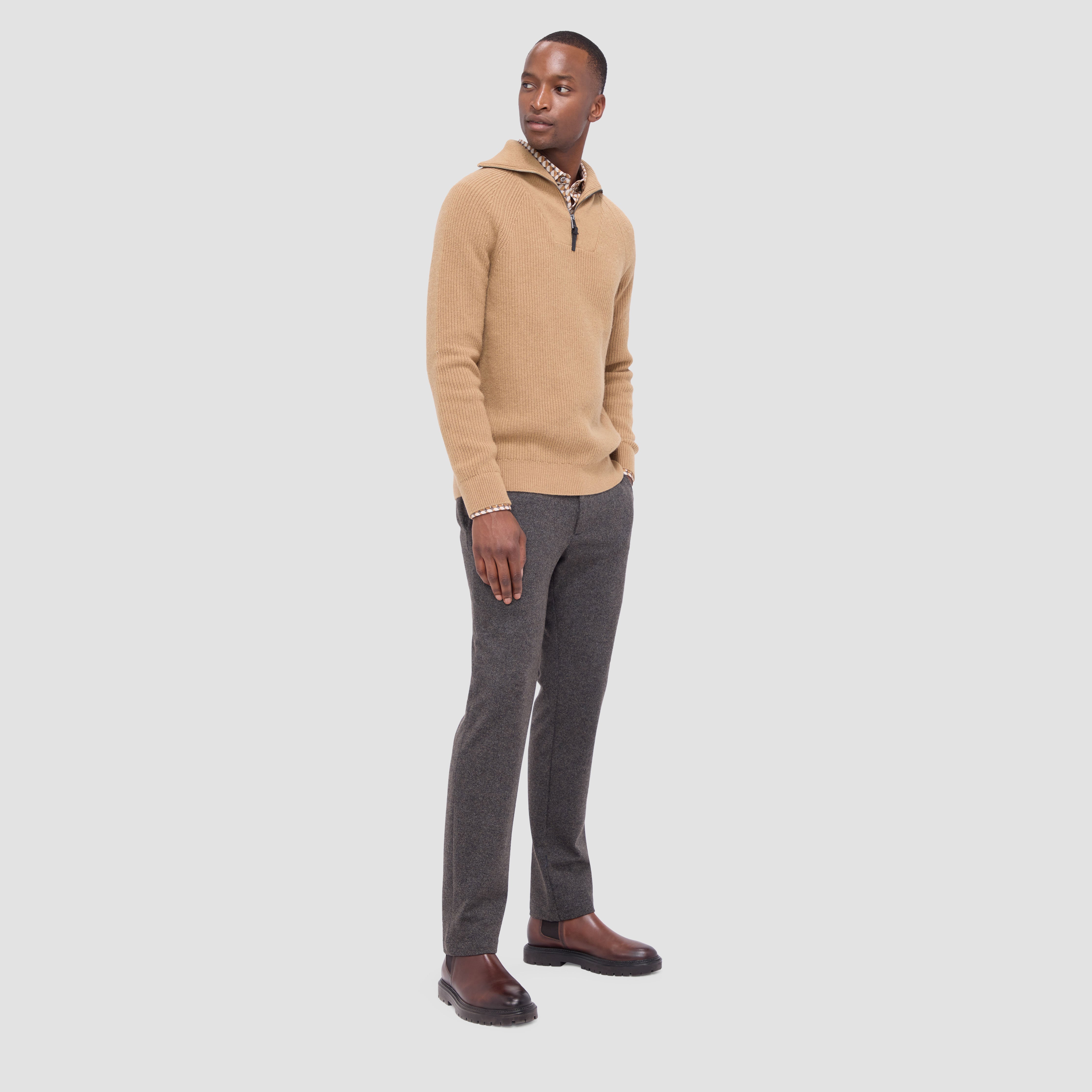 Fisherman Rib-Stitch Quarter-Zip Sweater – BUGATCHI