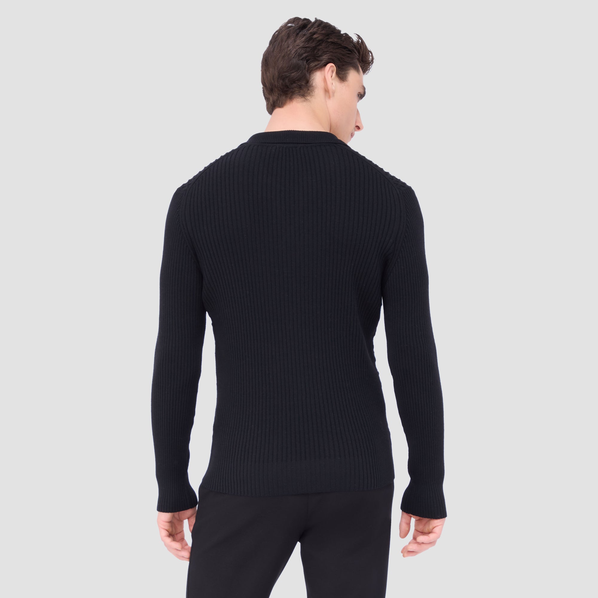 Mixed Stitch Johnny Collar Sweater