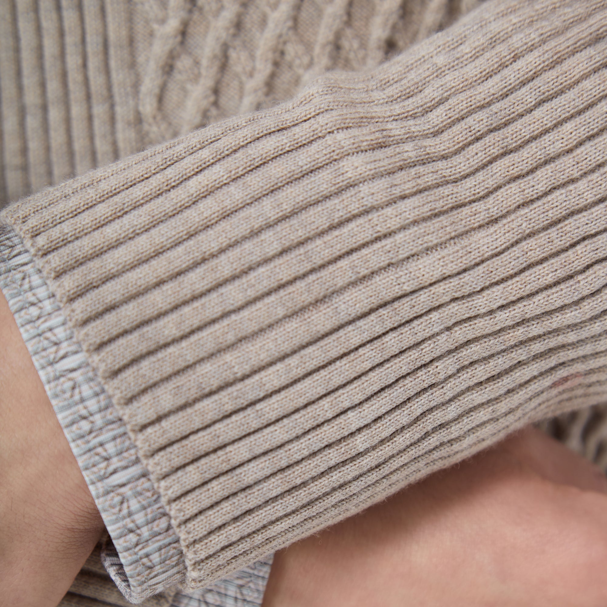 Mixed Stitch Johnny Collar Sweater