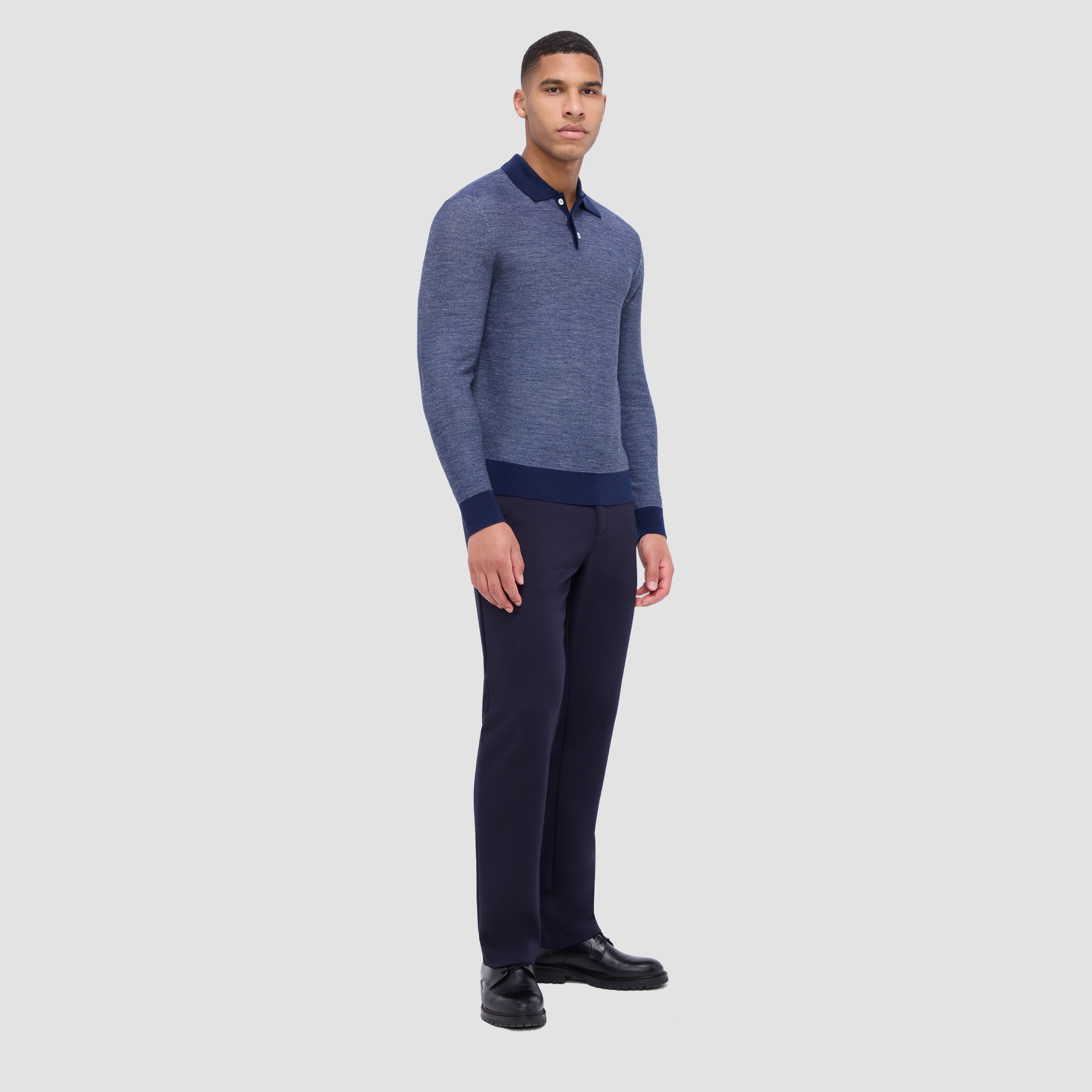 Bird's Eye Jacquard Polo Sweater – BUGATCHI