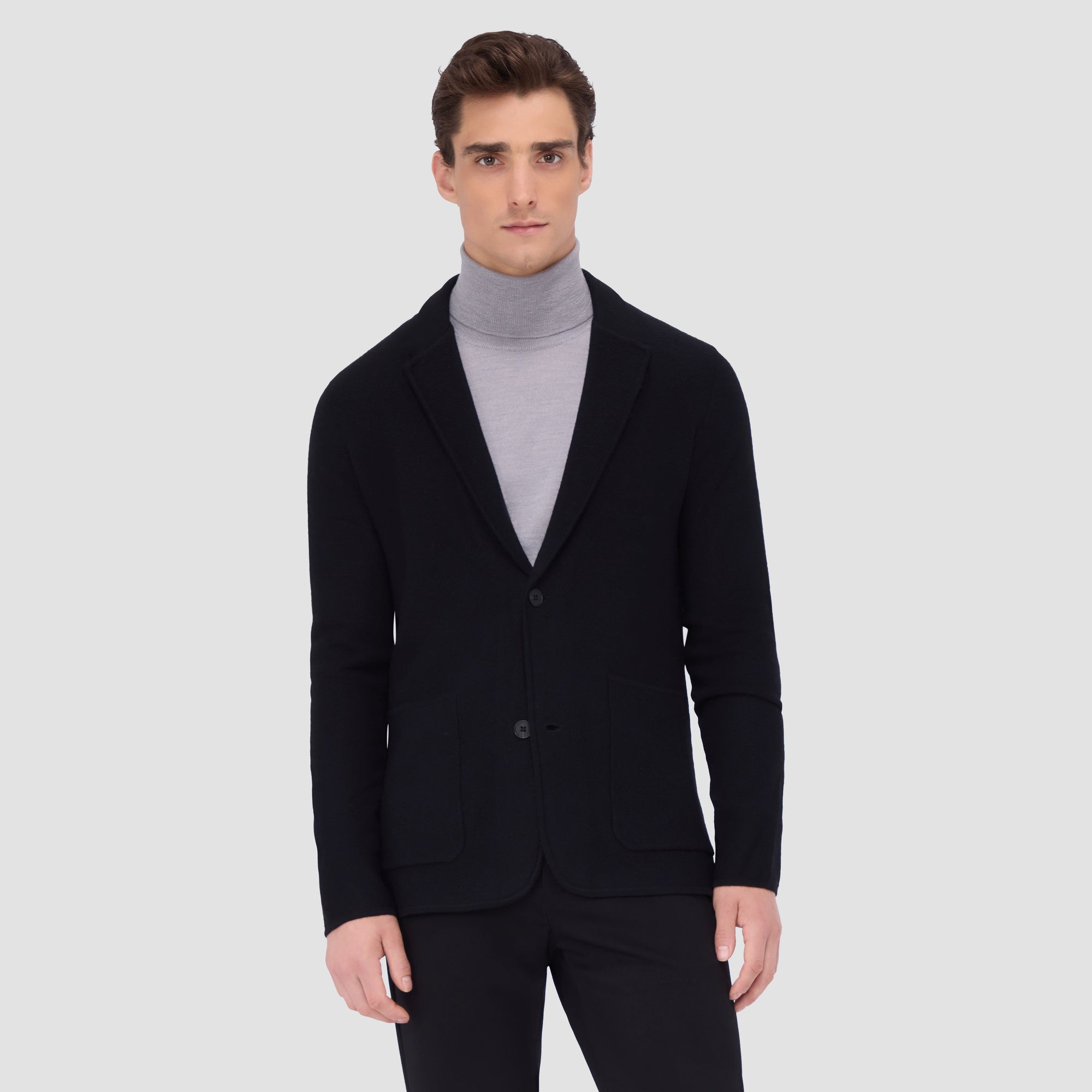 Honeycomb Stitch Two Button Knitted Blazer