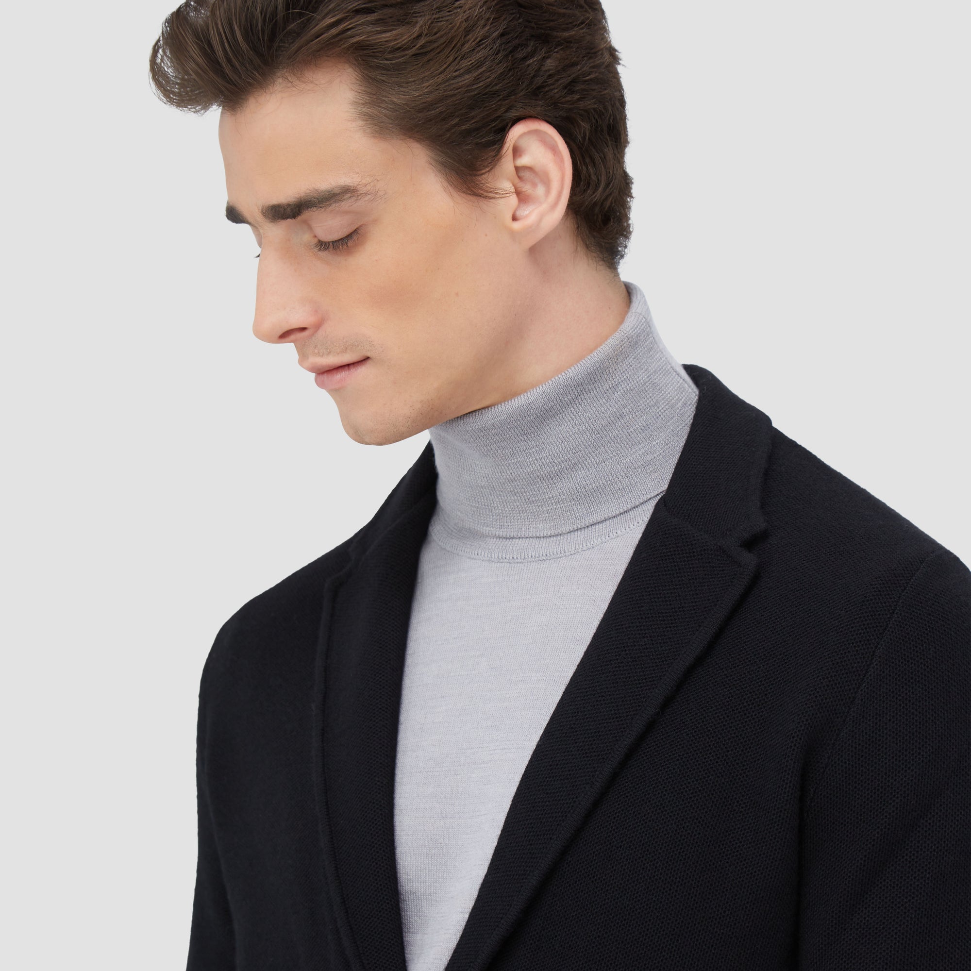 Honeycomb Stitch Two Button Knitted Blazer