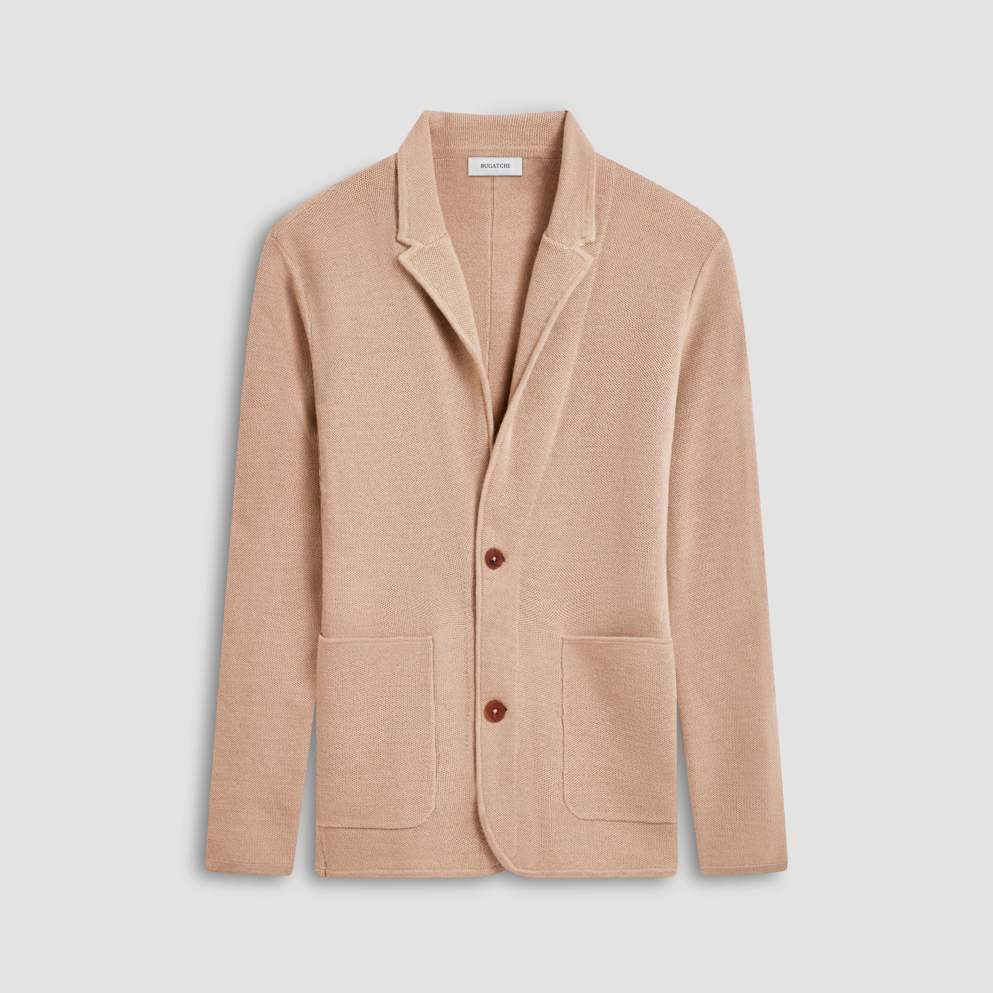 Honeycomb Stitch Two Button Knitted Blazer