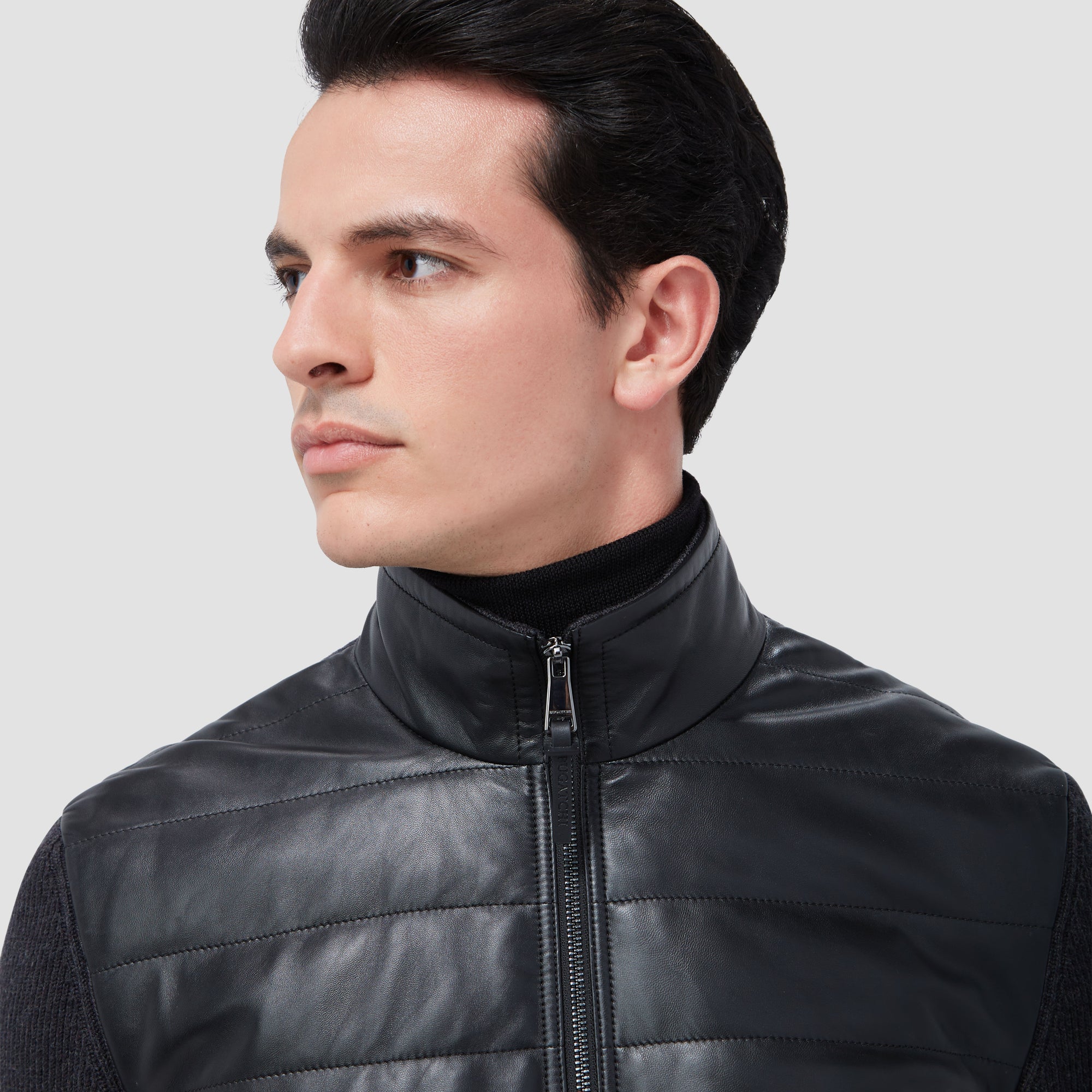 Leather & Knit Jacket