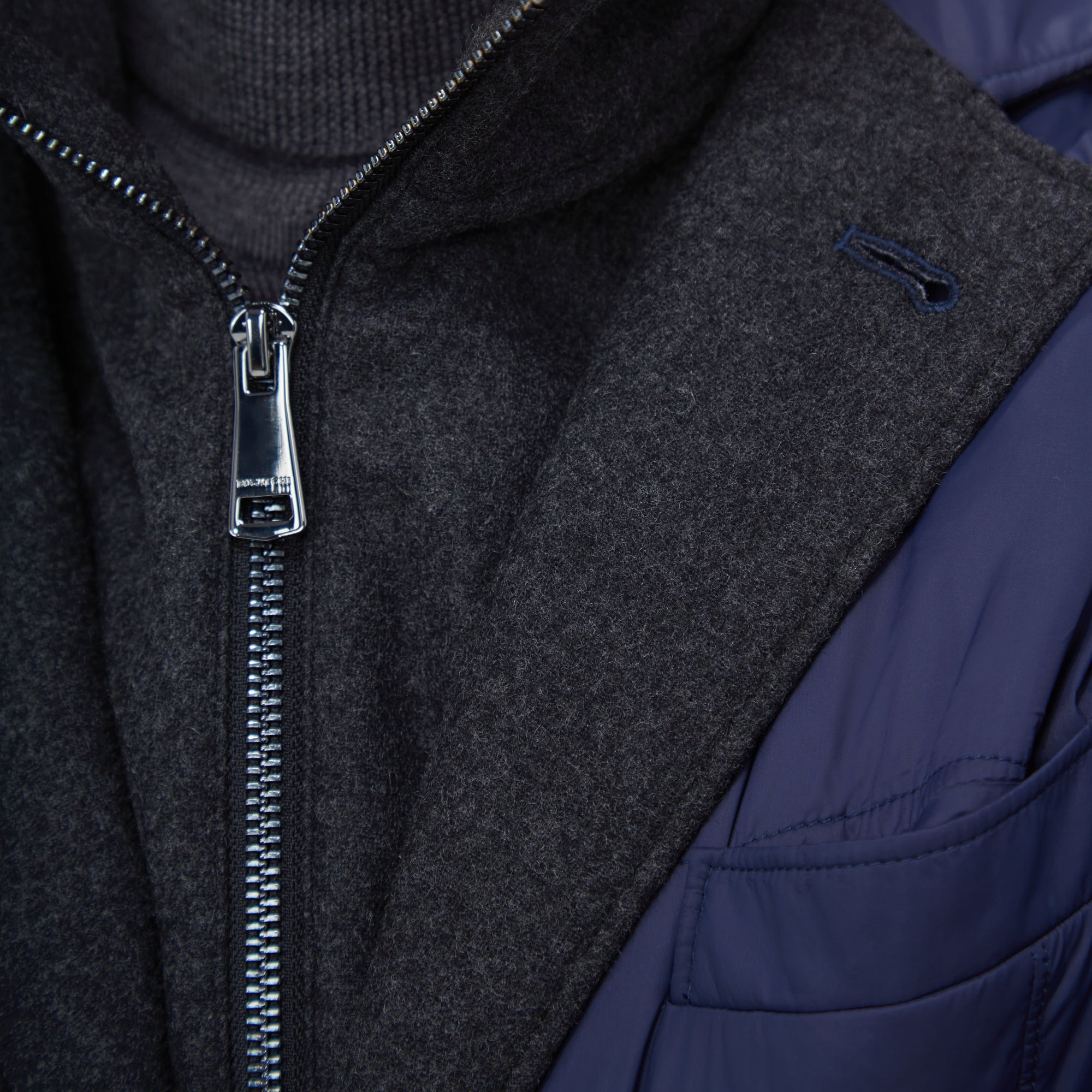 Three Button Quilted Blazer with Detachable Bib