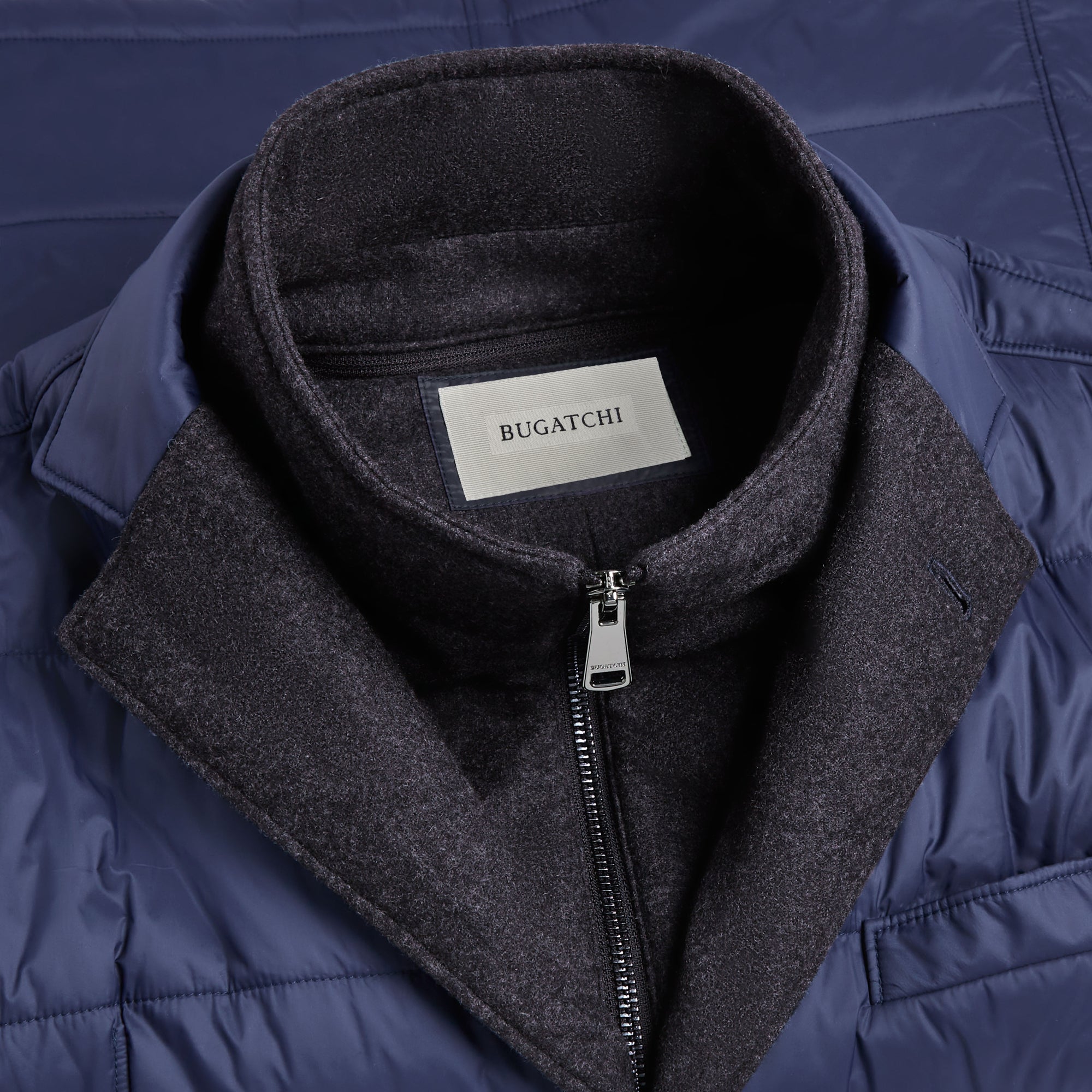 Three Button Quilted Blazer with Detachable Bib