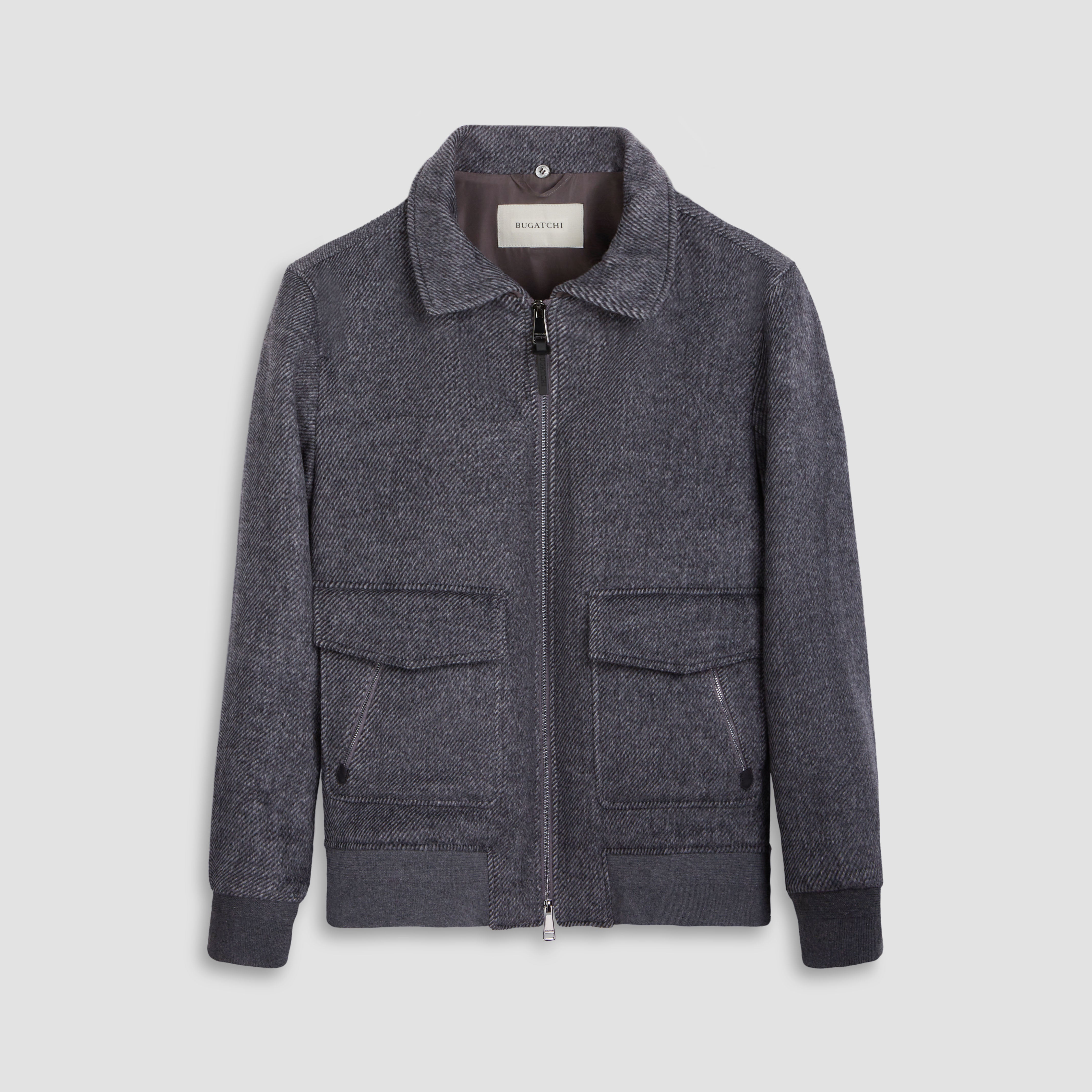 Marled Wool Bomber Jacket – BUGATCHI