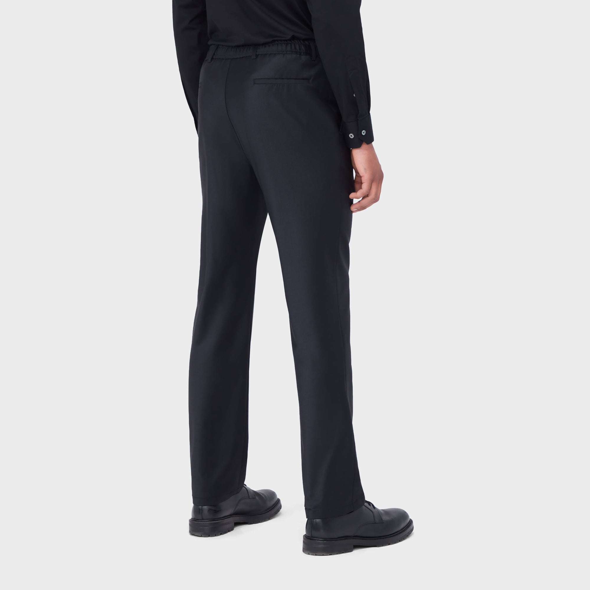 Stretch Wool Travel Dress Pants in Black