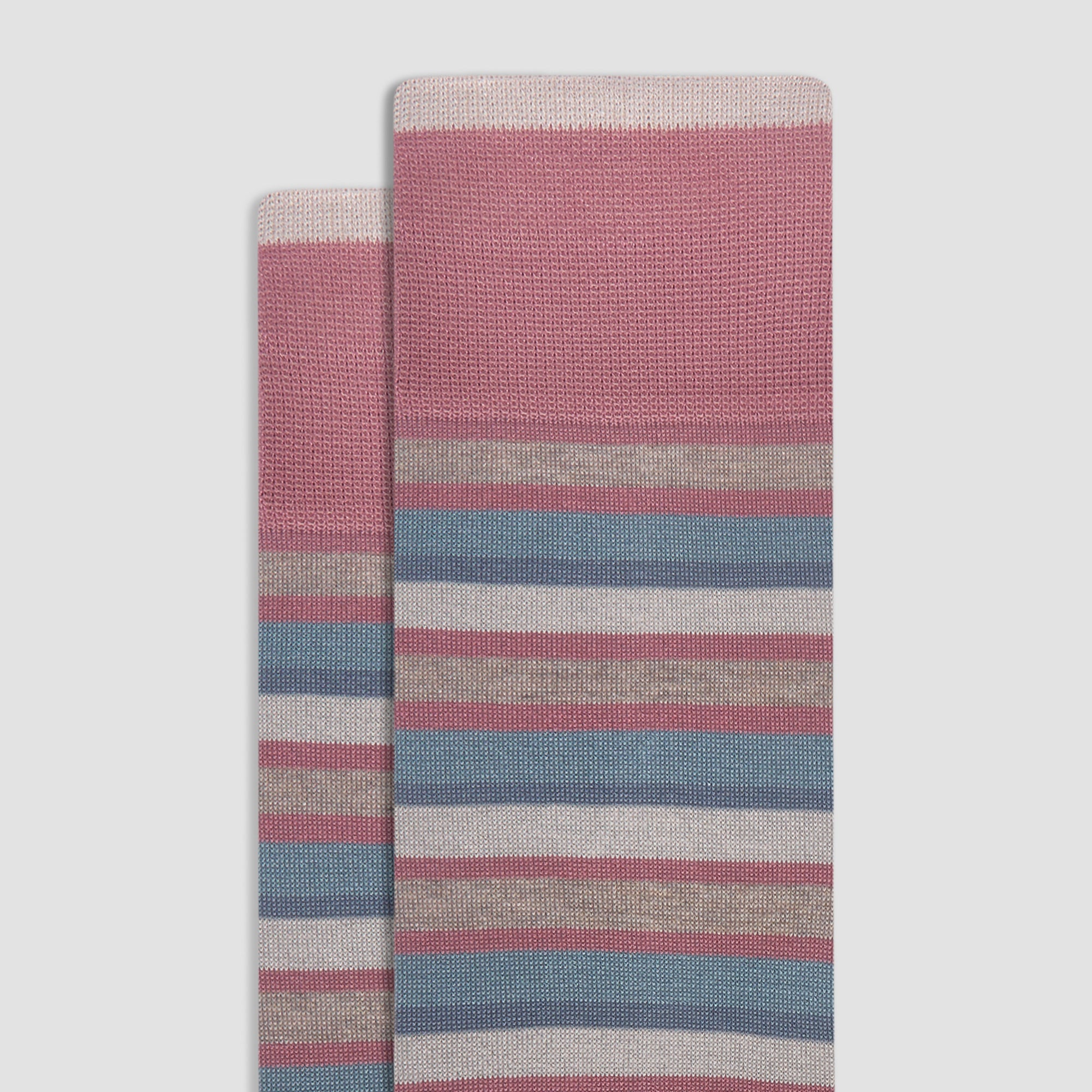 Checkerboard and Stripe Mid-Calf Socks