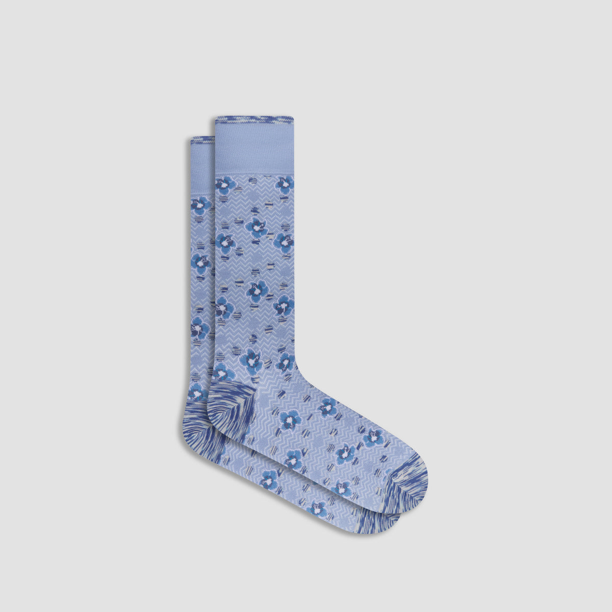 Floral Chevron Mid-Calf Socks