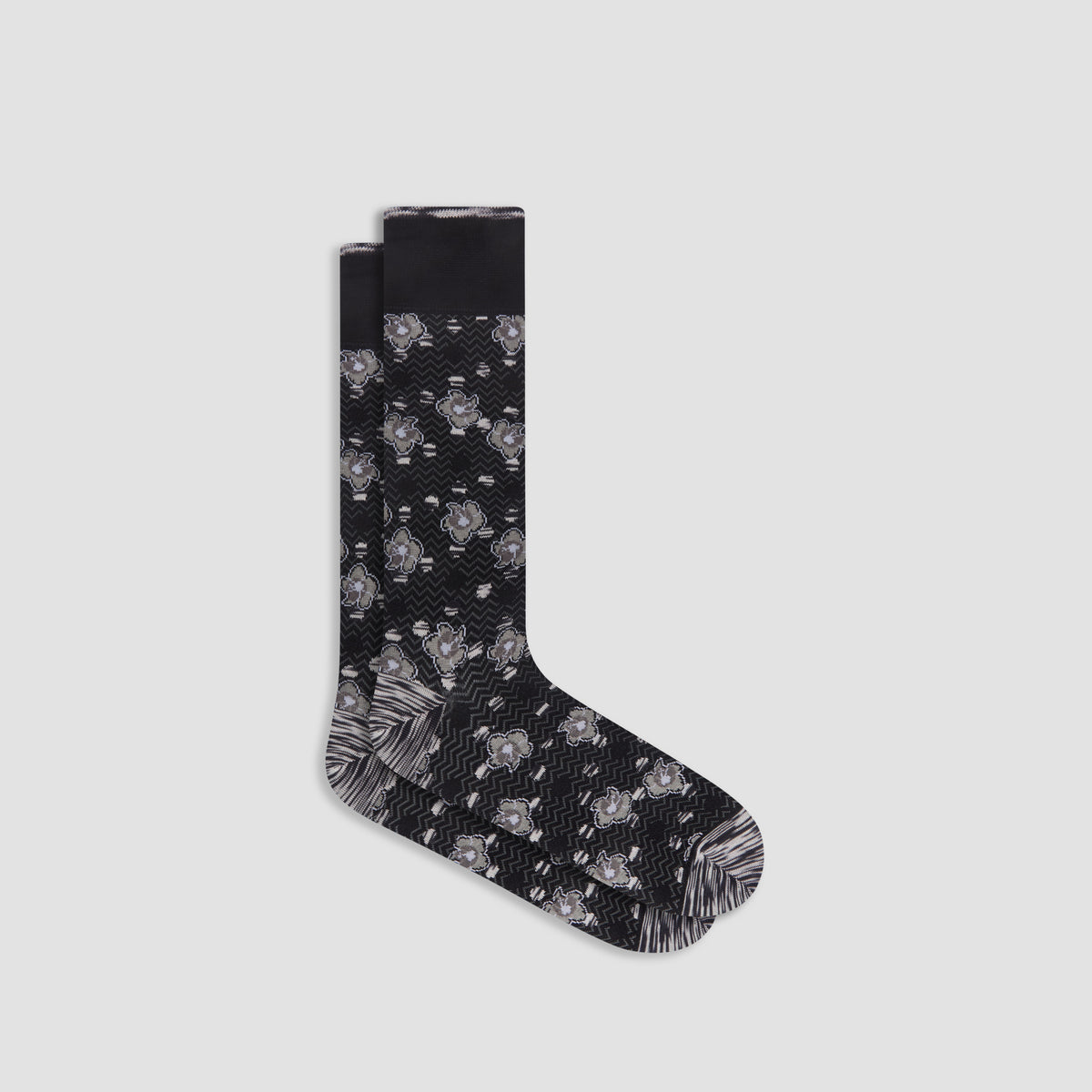 Floral Chevron Mid-Calf Socks