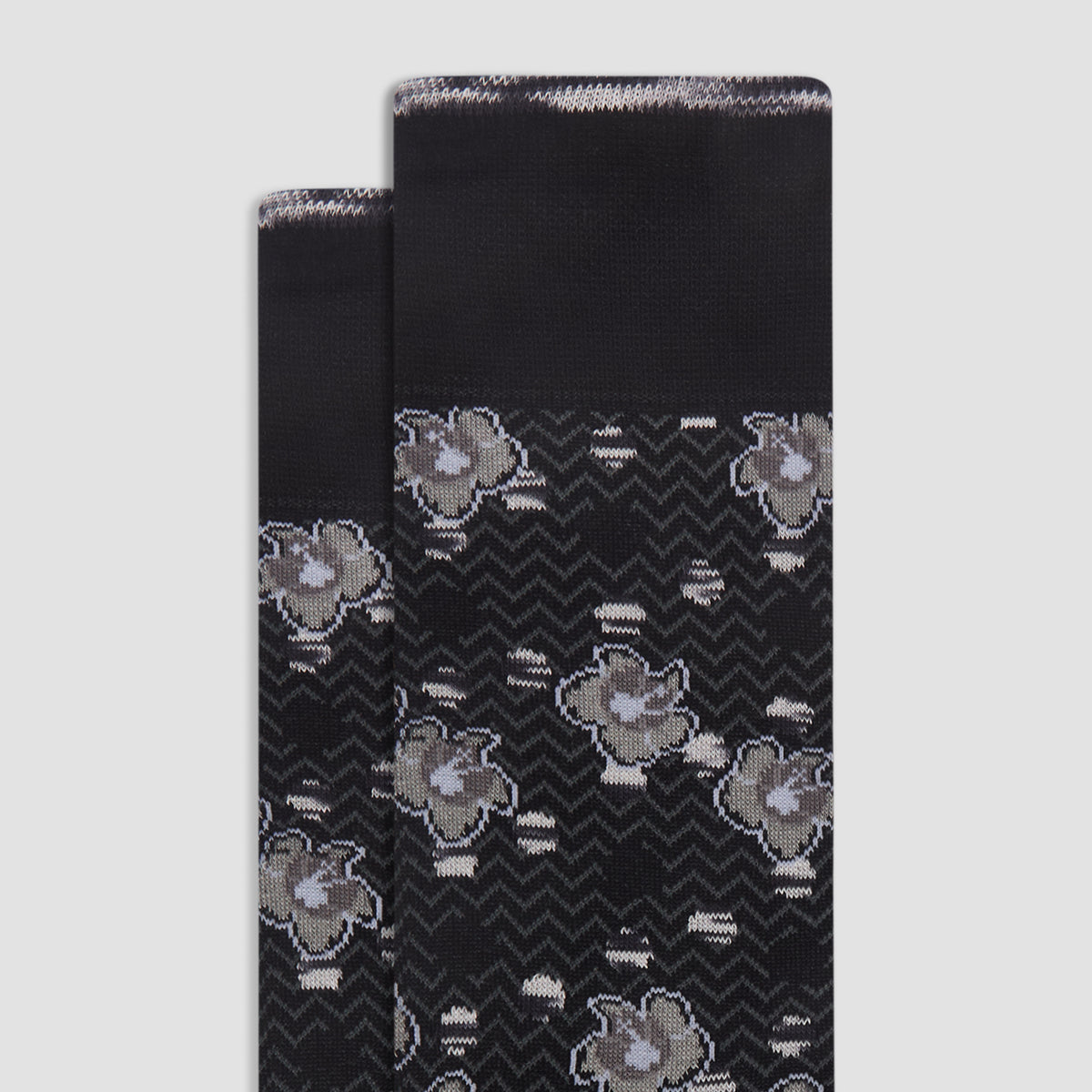 Floral Chevron Mid-Calf Socks