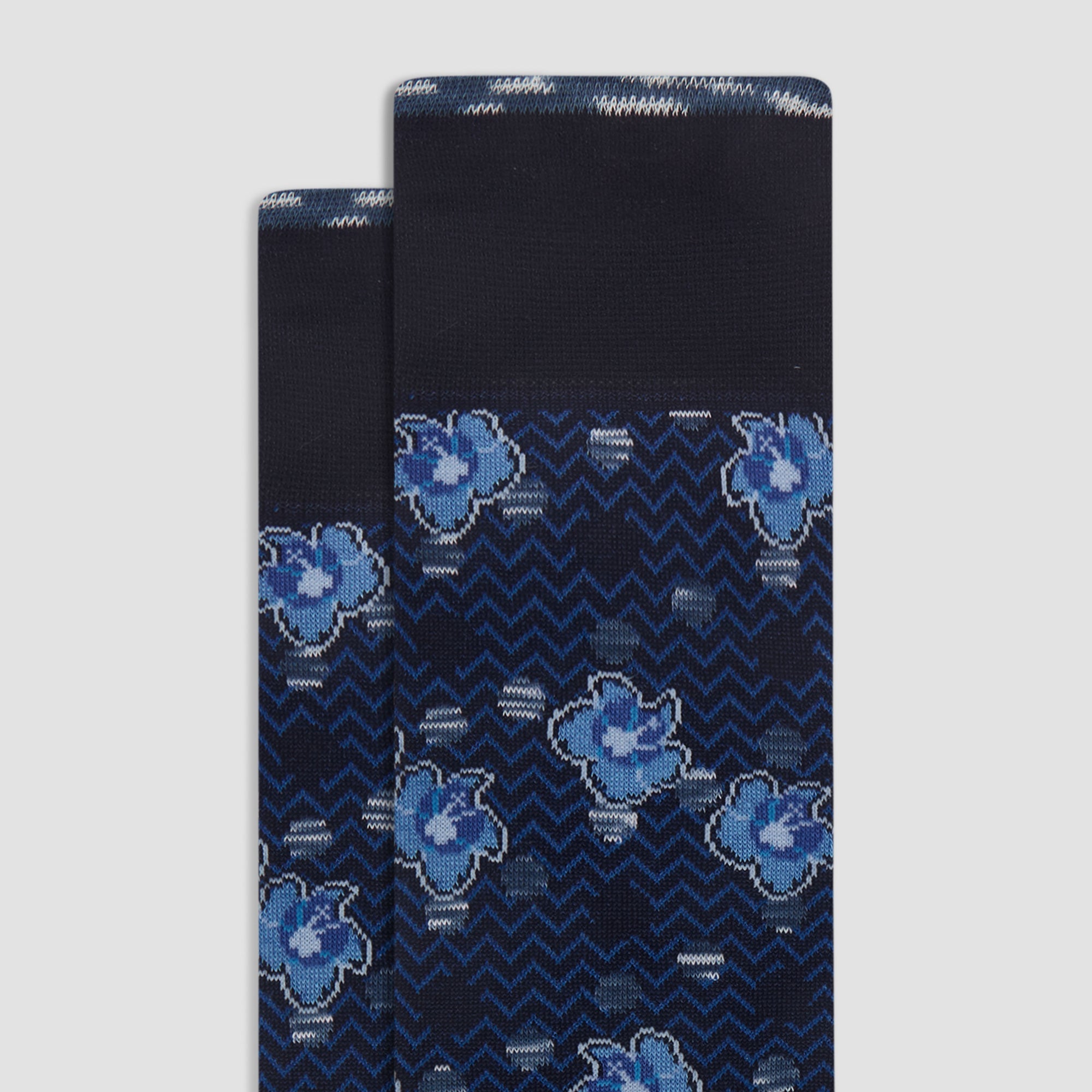 Floral Chevron Mid-Calf Socks