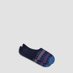 Striped Hound's Tooth No-Show Socks