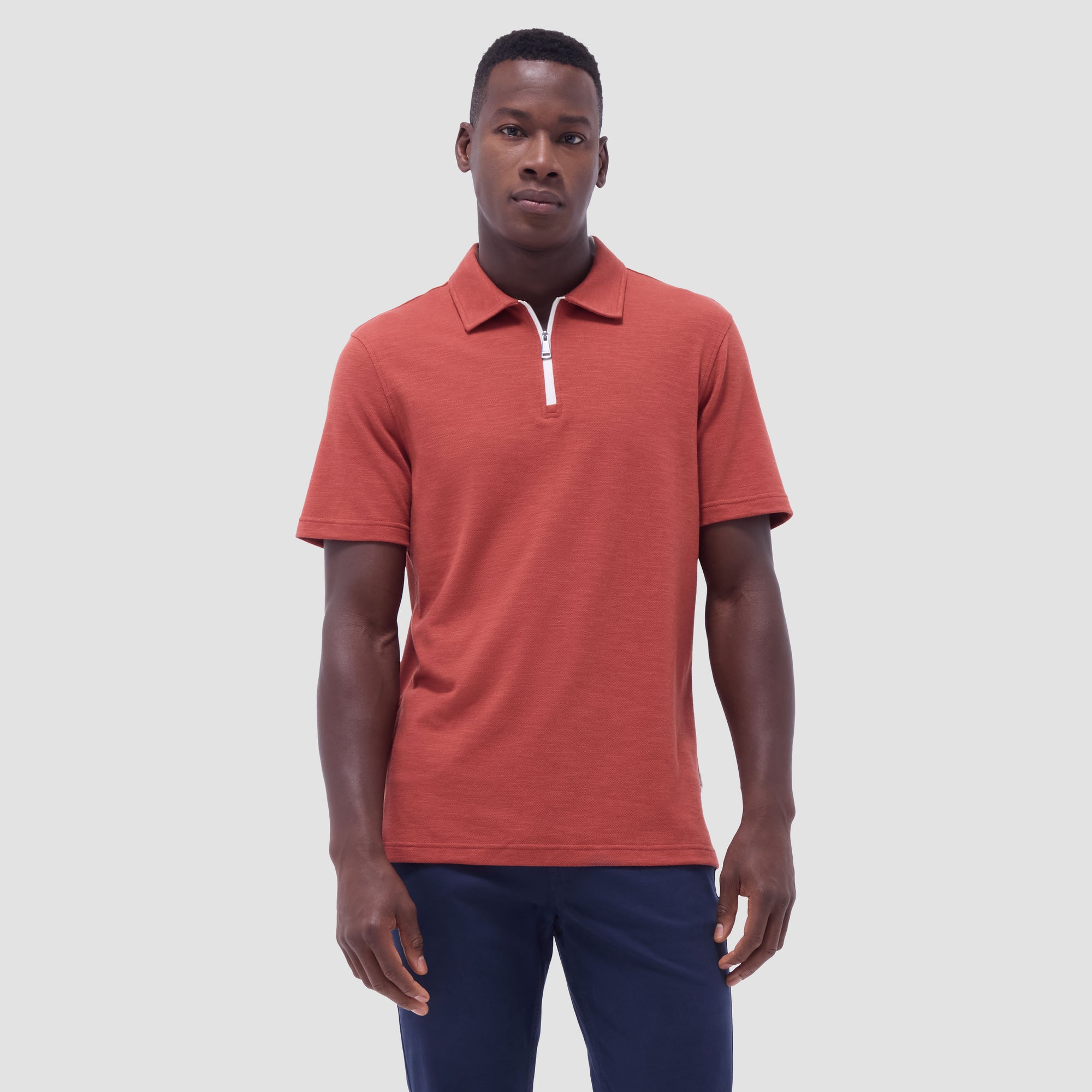 Performance Heather Quarter-Zip Polo Shirt