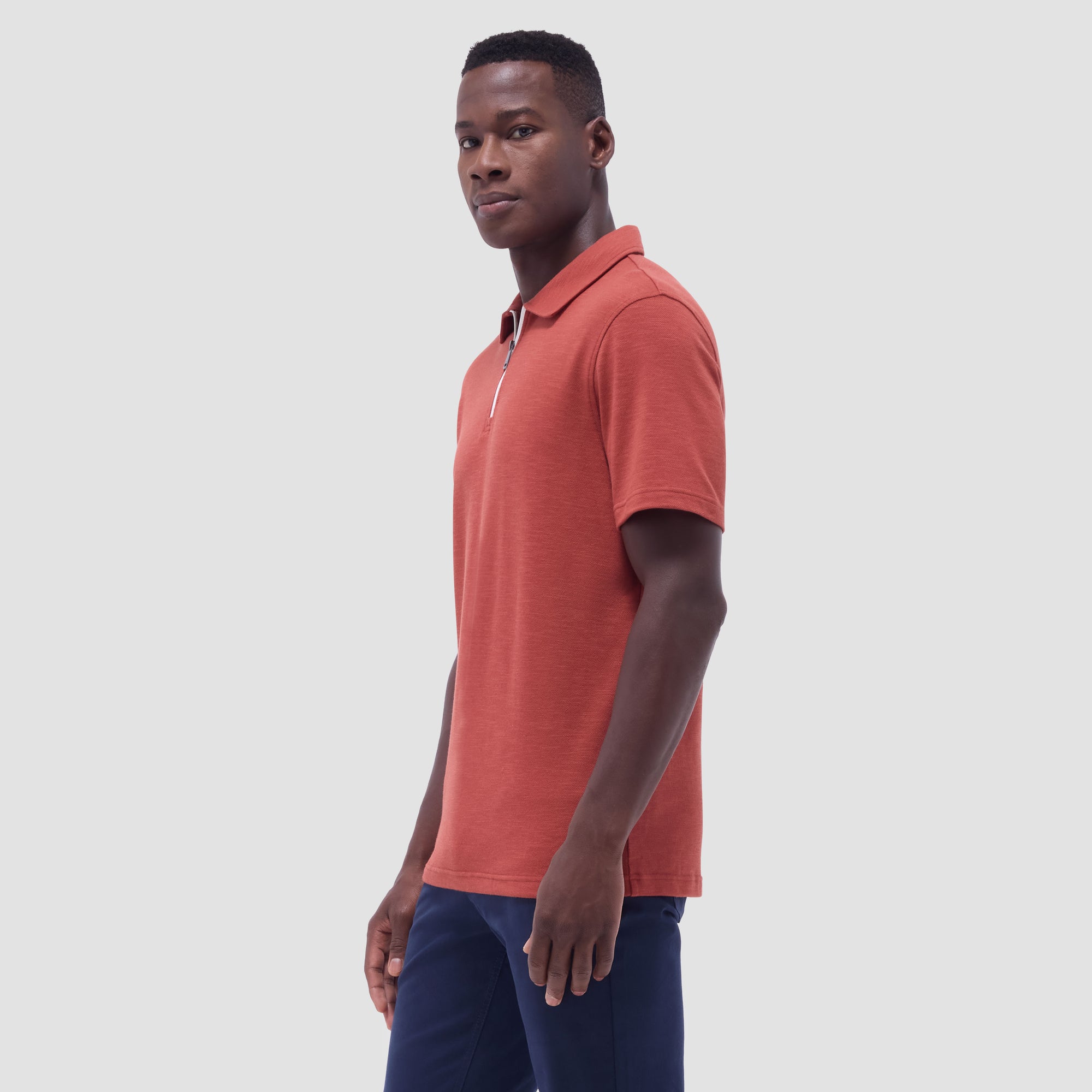 Performance Heather Quarter-Zip Polo Shirt