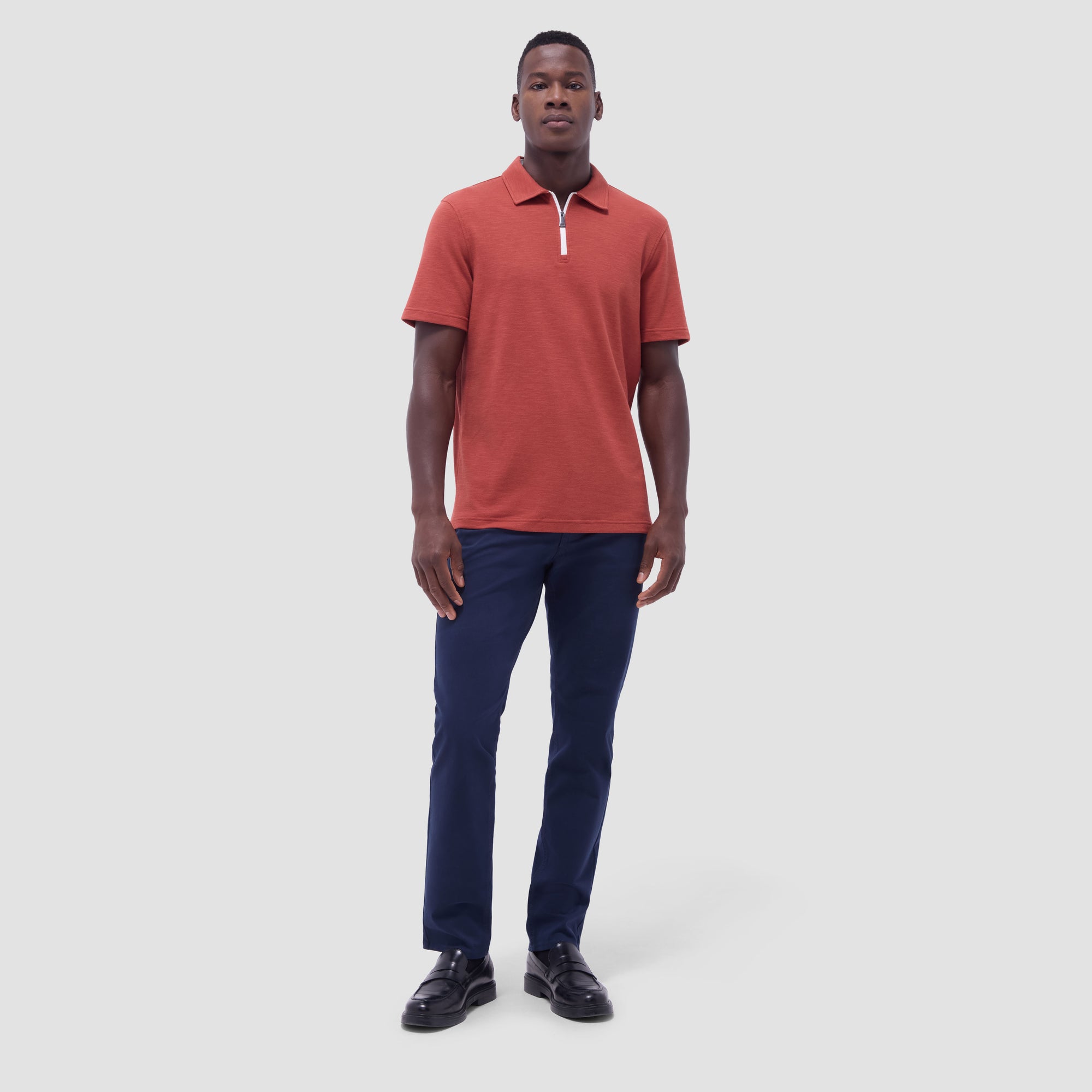 Performance Heather Quarter-Zip Polo Shirt