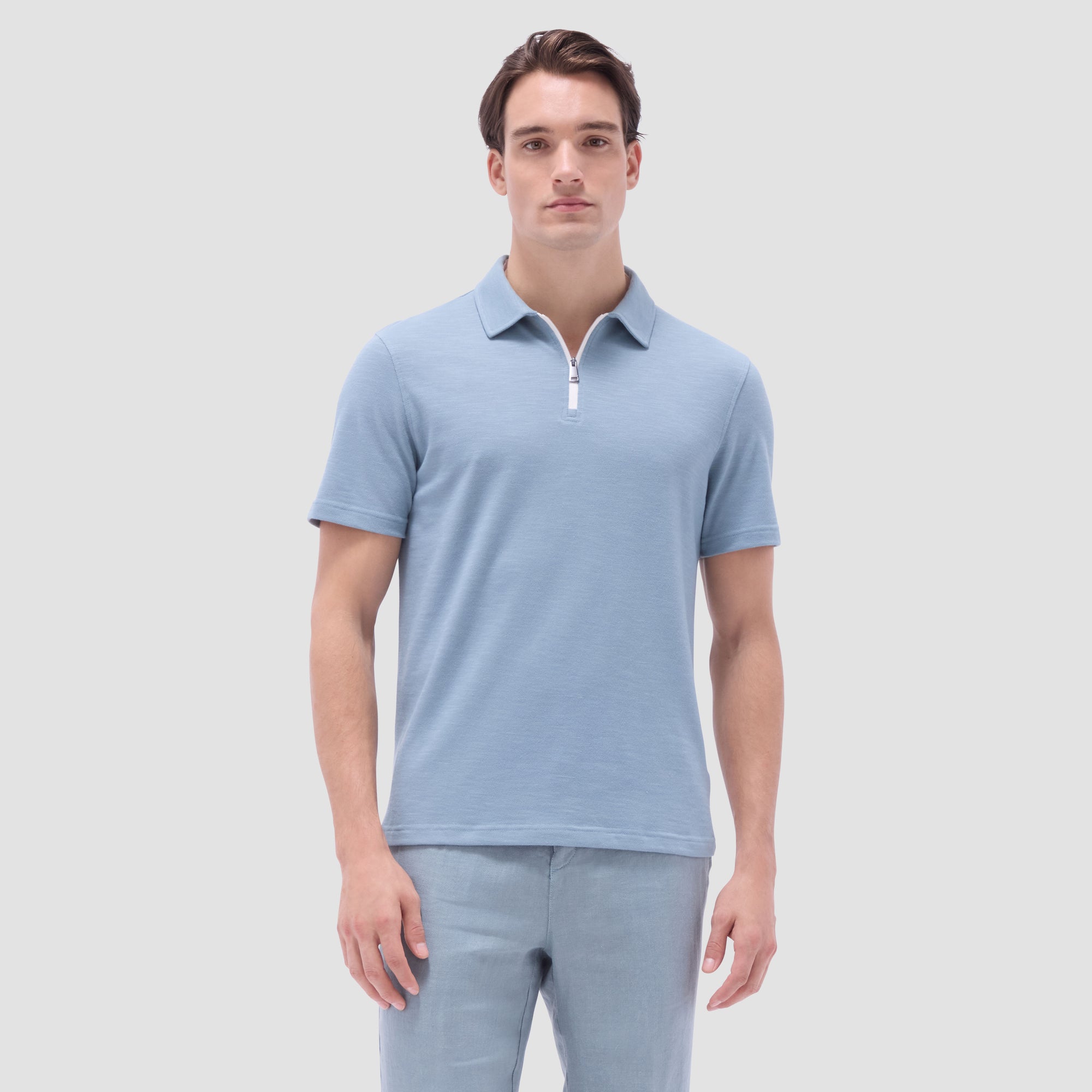 Performance Heather Quarter-Zip Polo Shirt