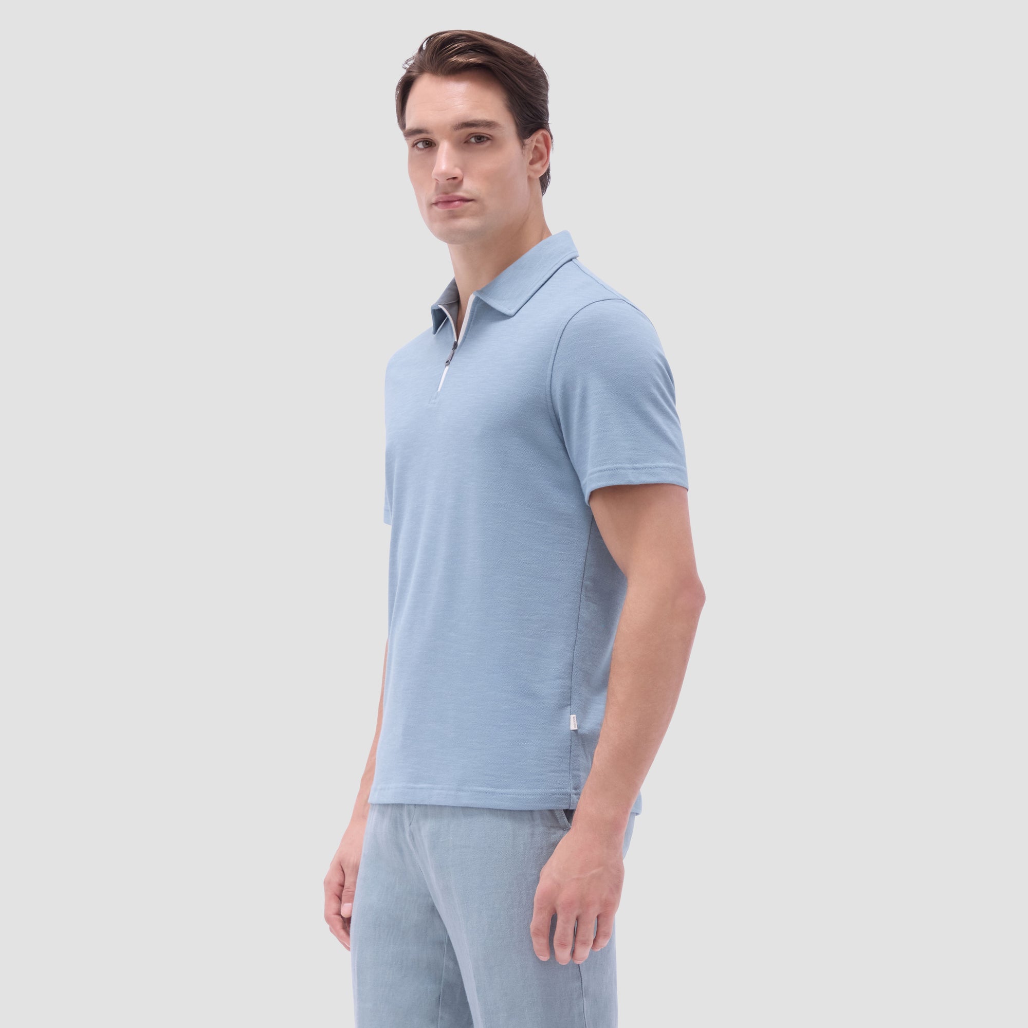Performance Heather Quarter-Zip Polo Shirt