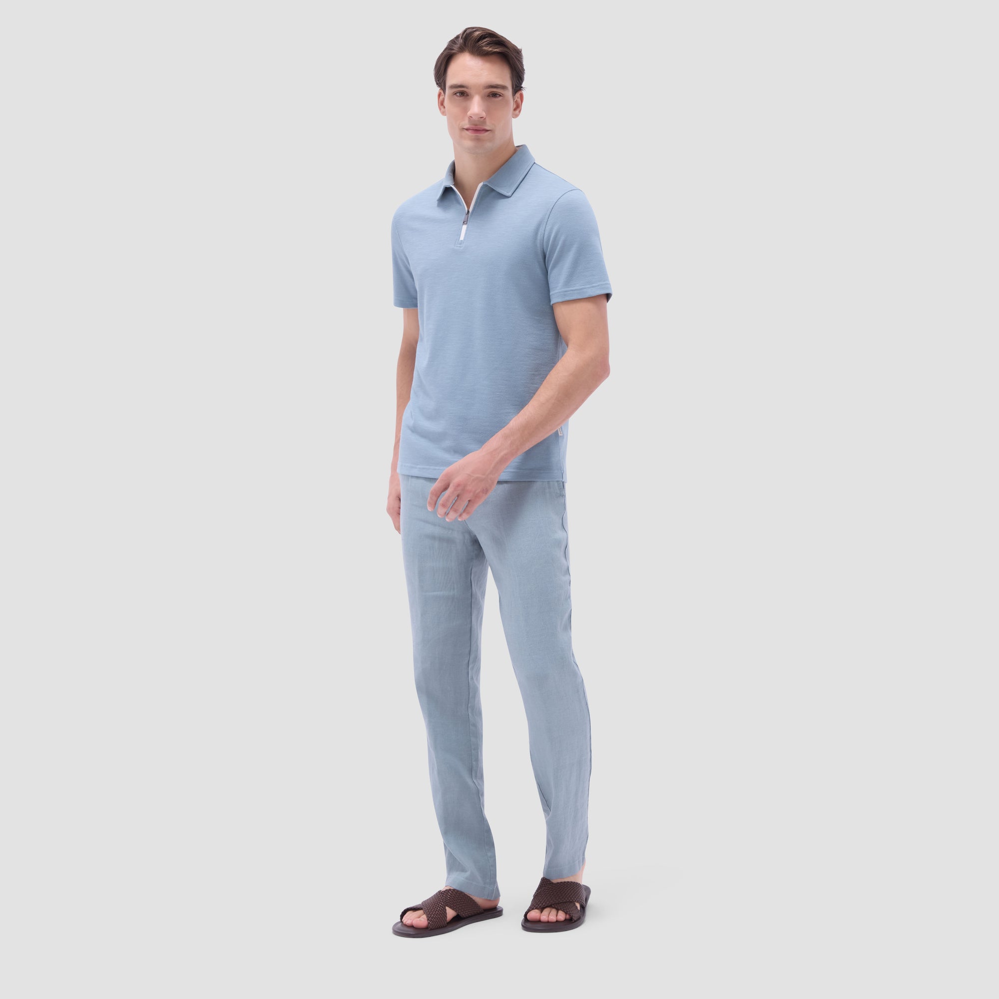 Performance Heather Quarter-Zip Polo Shirt