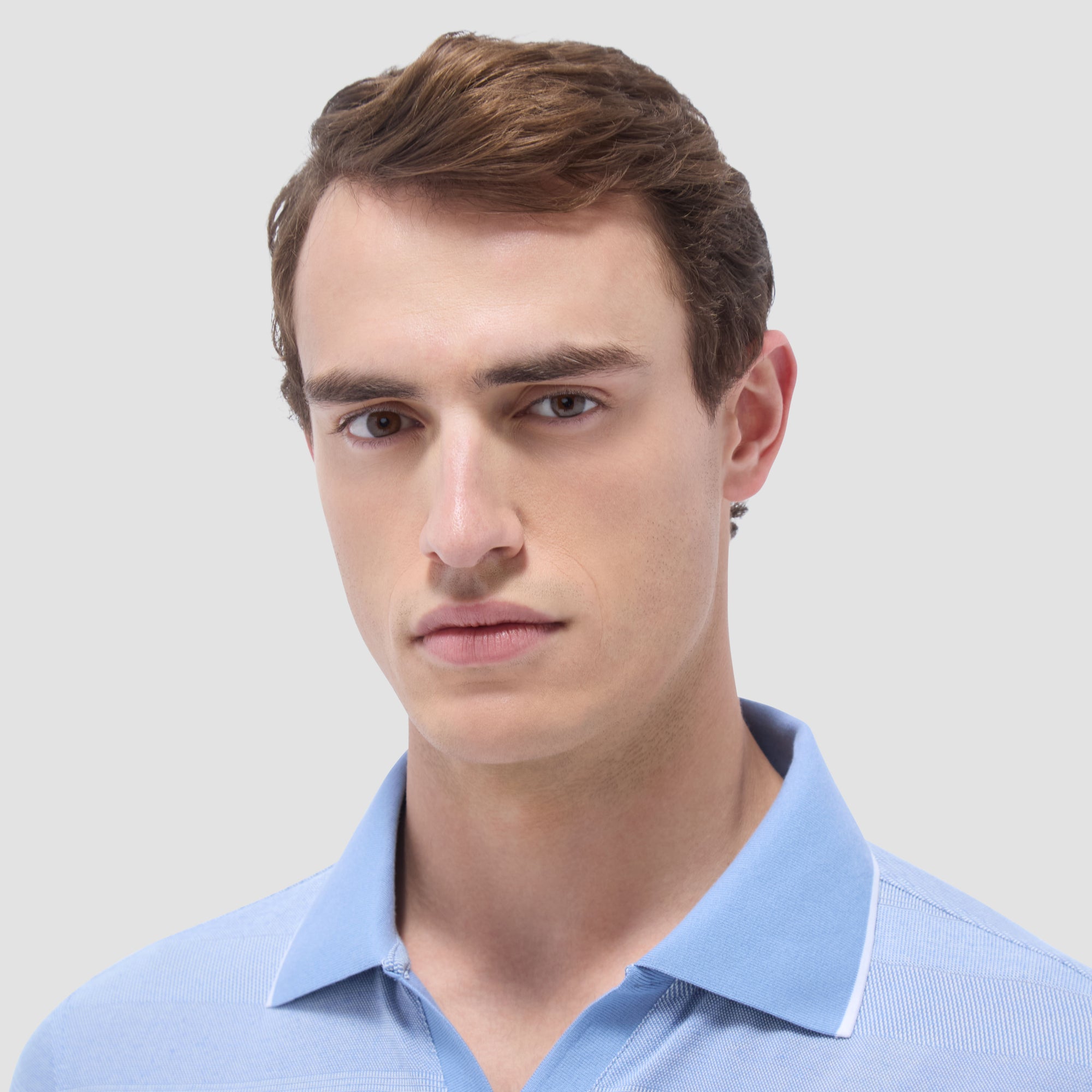 Mixed Media Johnny Collar Polo Shirt